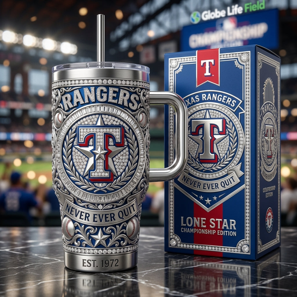 Texas Rangers 40oz Tumbler with Lid and Straw