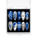 Kansas City Royals Handmade Press On Nails | Reusable 3D Nail Set