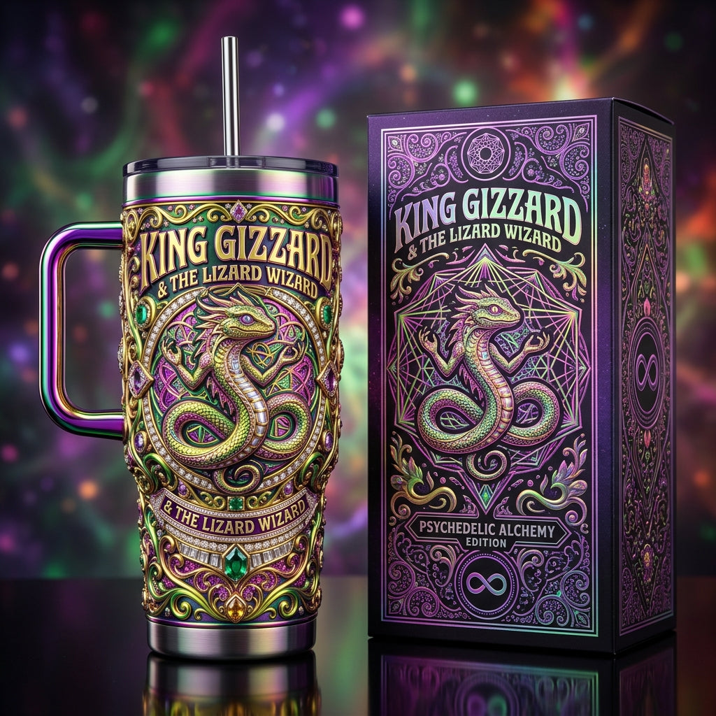 King Gizzard & the Lizard Wizard 40oz Tumbler with Lid and Straw