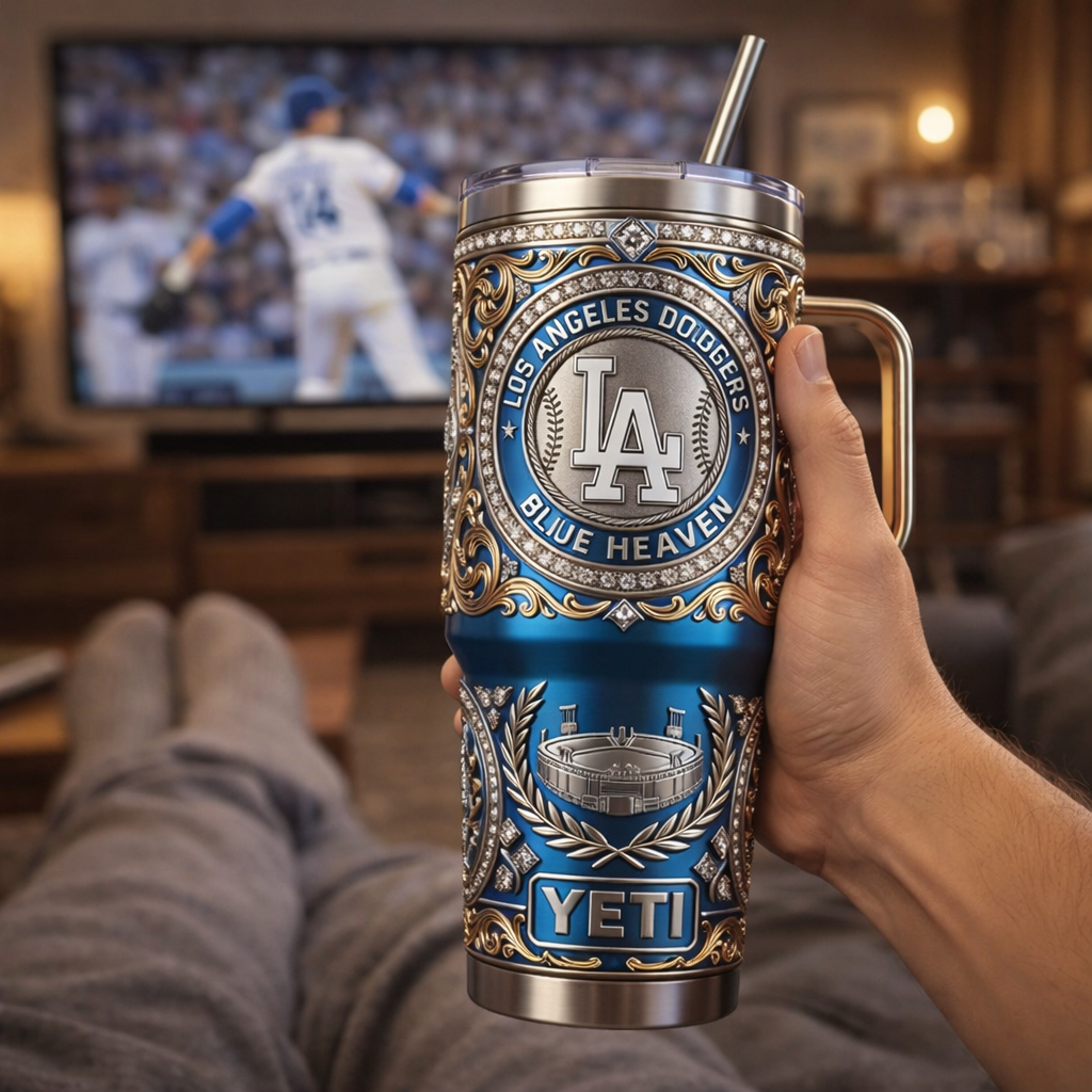 Los Angeles Dodgers 40 oz Tumbler with Lid and Handle