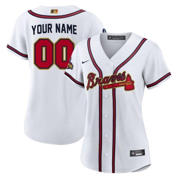 Atlanta Braves Custom Gold Trim 2022 World Champions Jersey – All Stitched