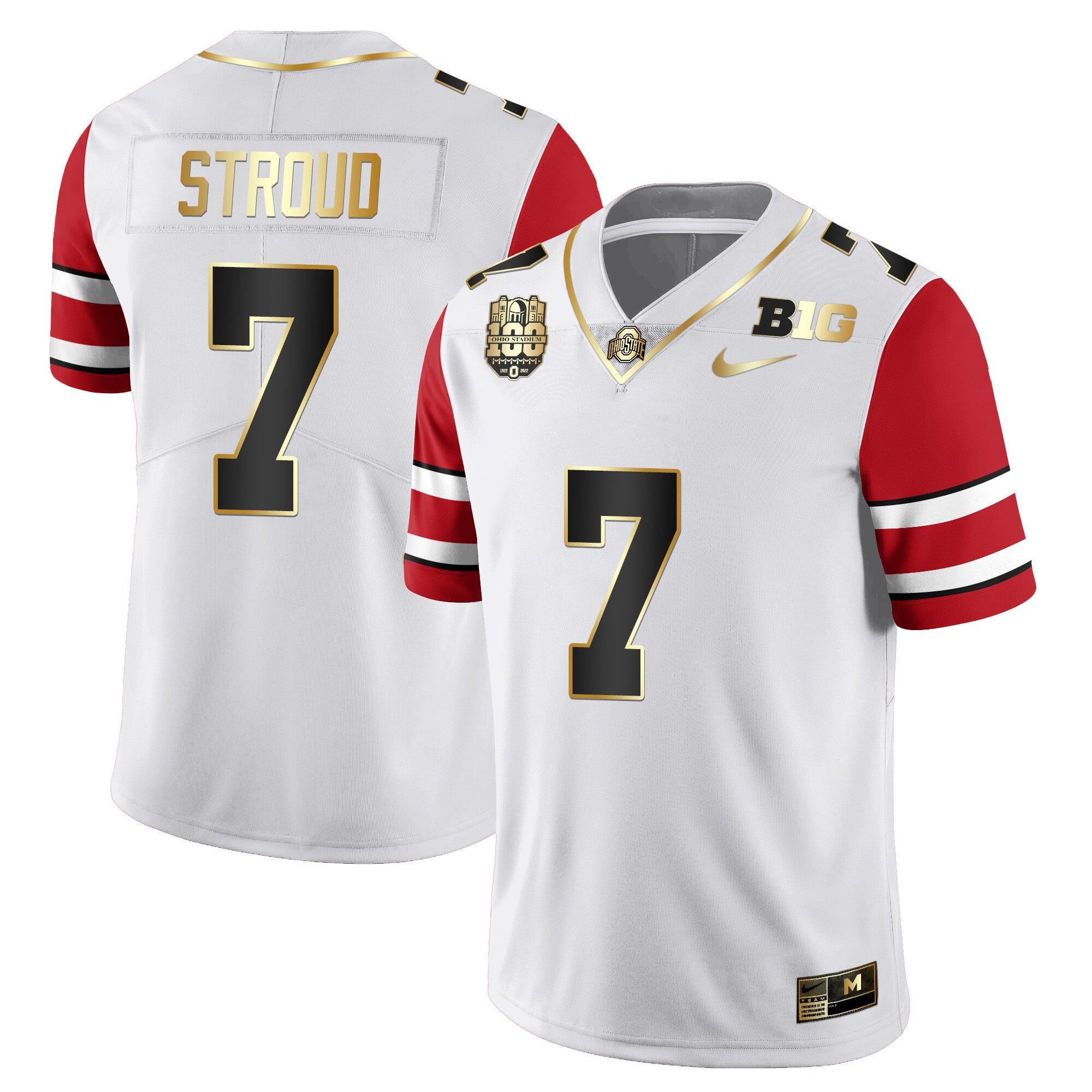 Men's Ohio State Buckeyes Players Jersey All Stiched - Ohio Stadium’s 100th Anniversary Logo Patch