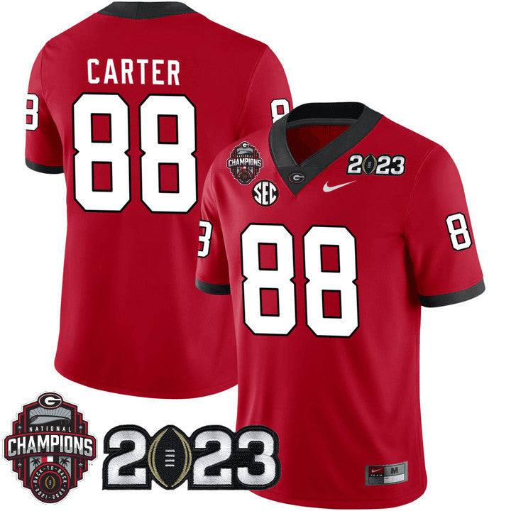 Men’s Georgia Bulldogs Players 2023 CFP National Champions Patch Jersey – All Stitched