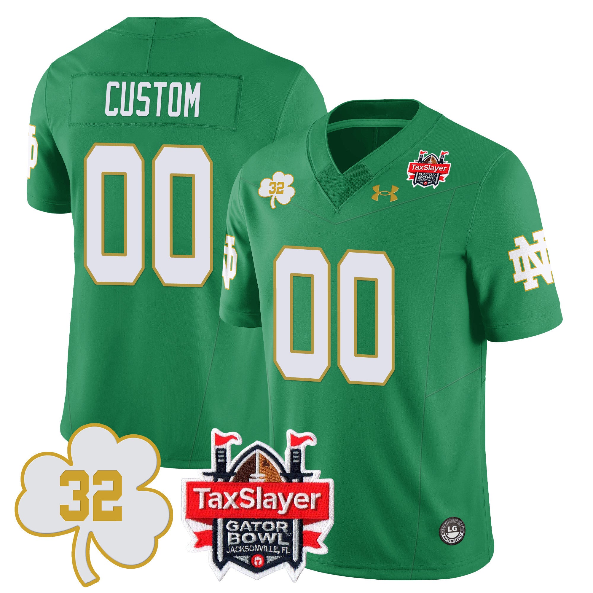 Men's Notre Dame Football Johnny Lujack Patch 2023 Gator Bowl Jersey - All Stitched