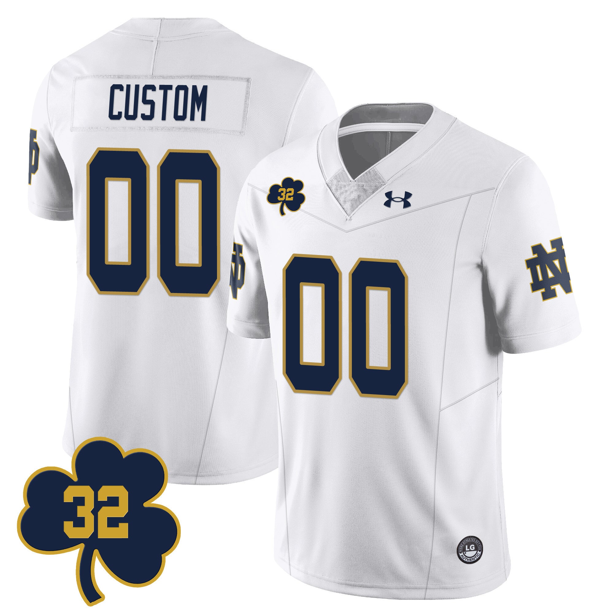 Custom Notre Dame Football TaxSlayer Gator Bowl Jersey - Johnny Lujack Patch