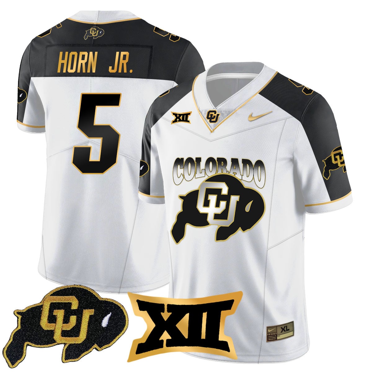 Men's Colorado Buffaloes 2024 Vapor Limited Gold Jersey N1 - All Stitched