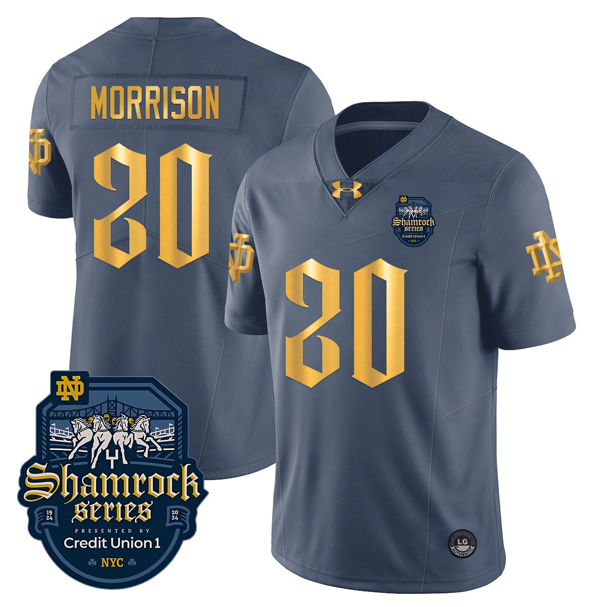 Men's Notre Dame Fighting Irish 2024 Shamrock Series Uniform - All Stitched