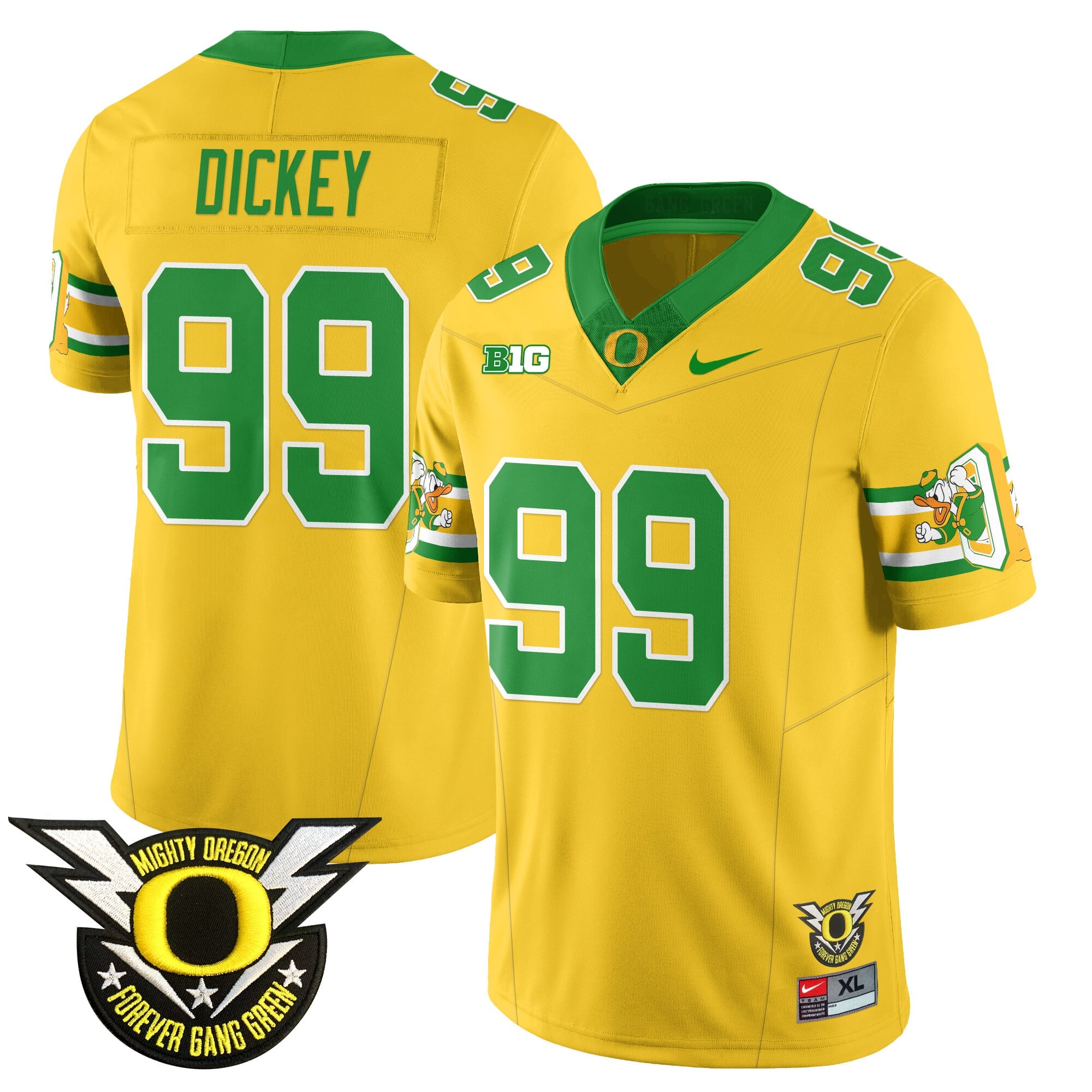 Men's Oregon Football Forever Gang Green 2024 Jersey N1 - All Stitched