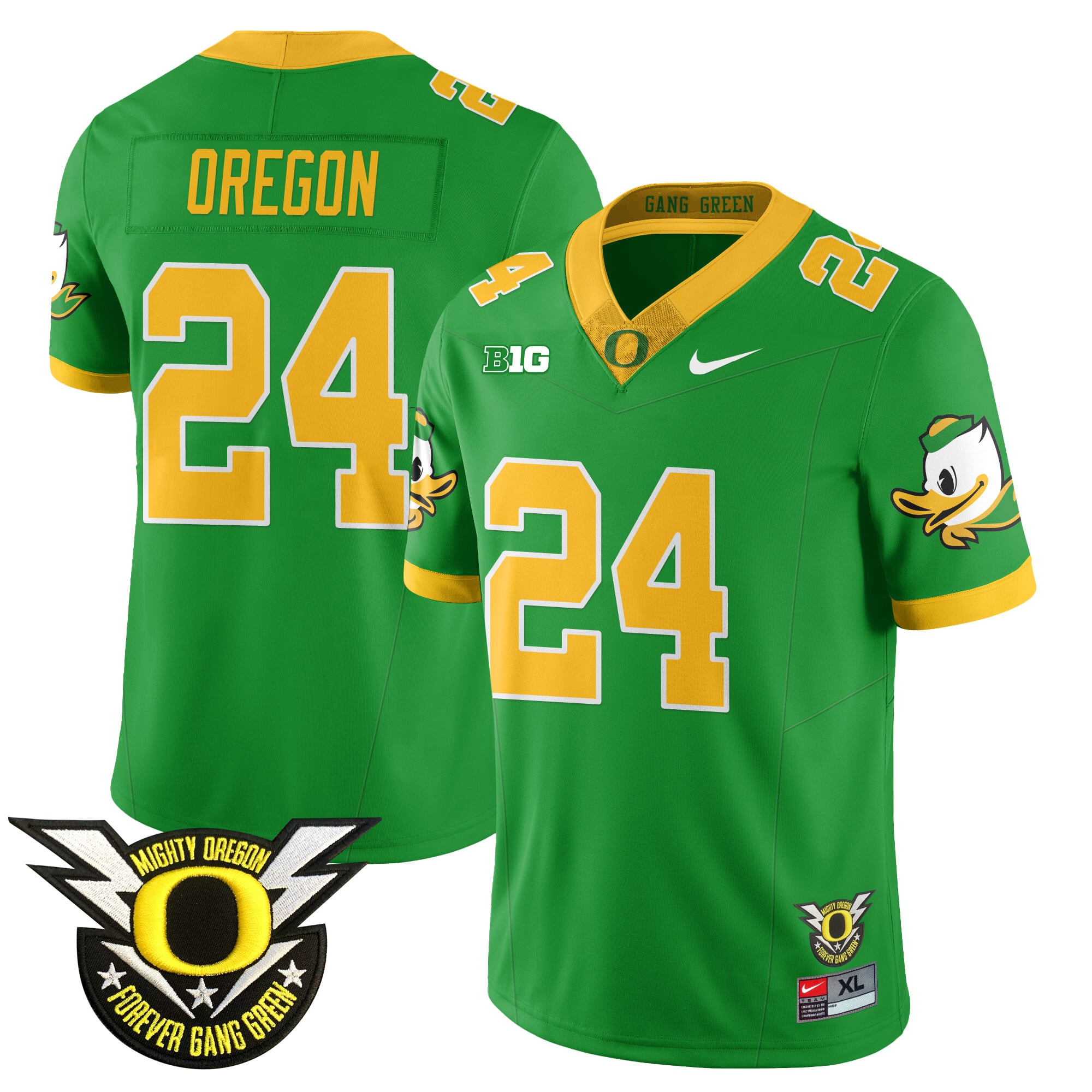 Men's Oregon Football Forever Gang Green 2024 Jersey N2 - All Stitched