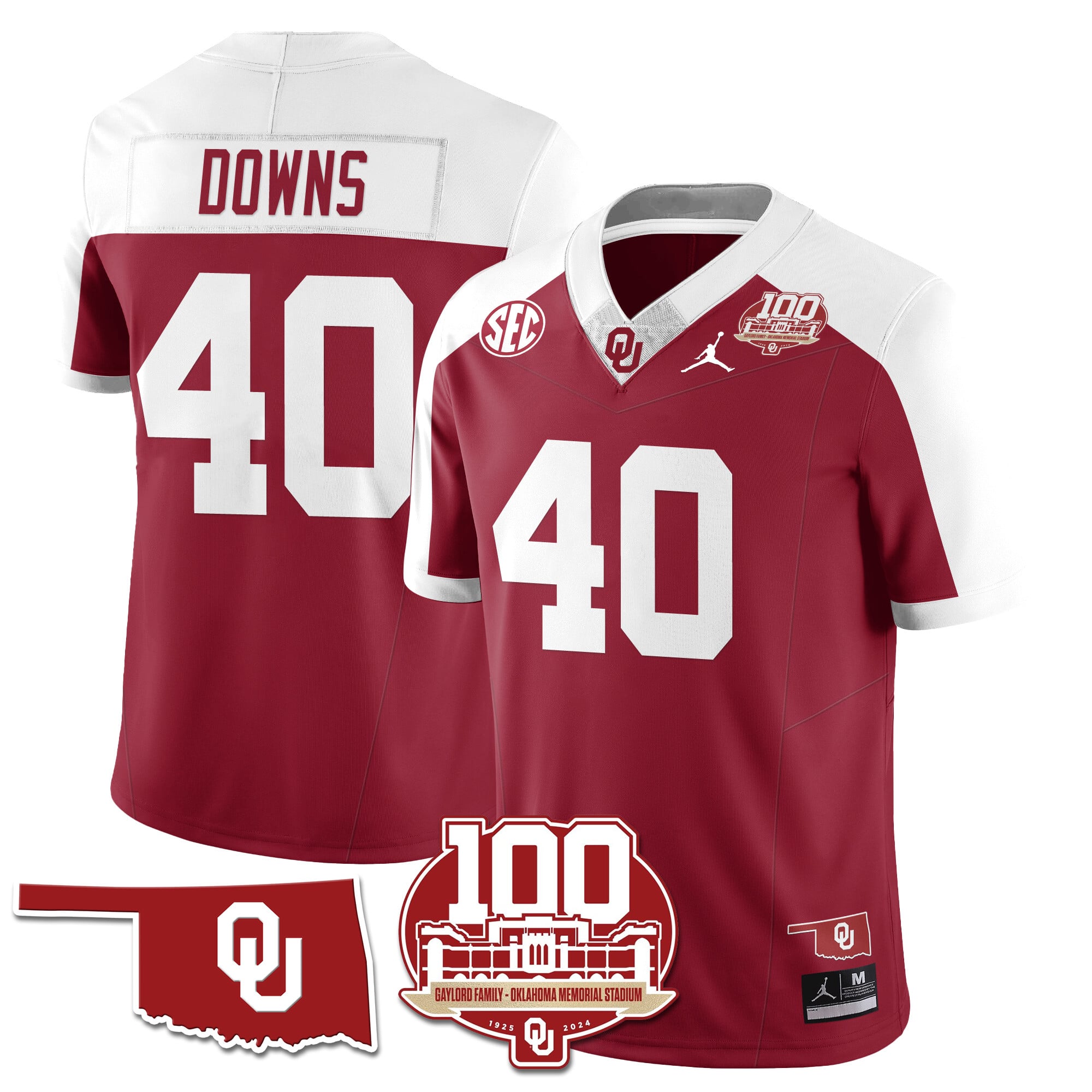 Men's Oklahoma Sooners 1946-56 Throwback Uniforms - 100th Season - All Stitched