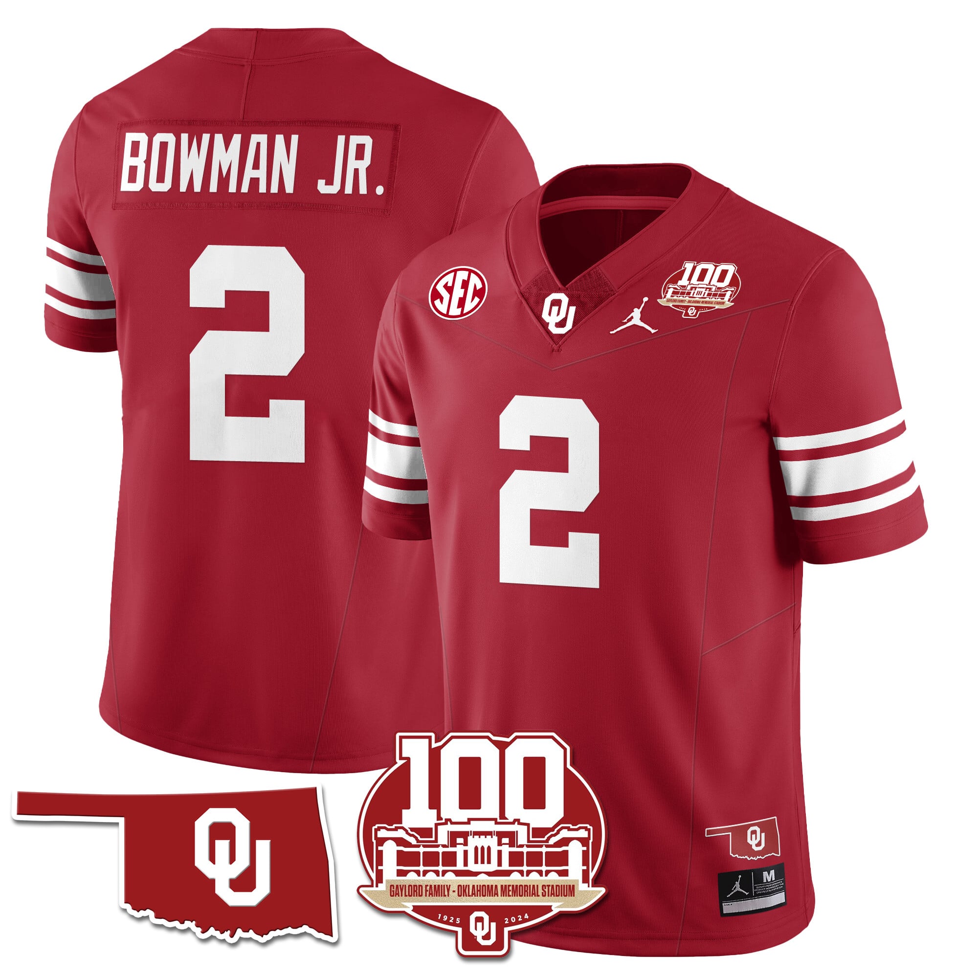 Men's Oklahoma Sooners 1946-56 Throwback Uniforms - 100th Season - All Stitched