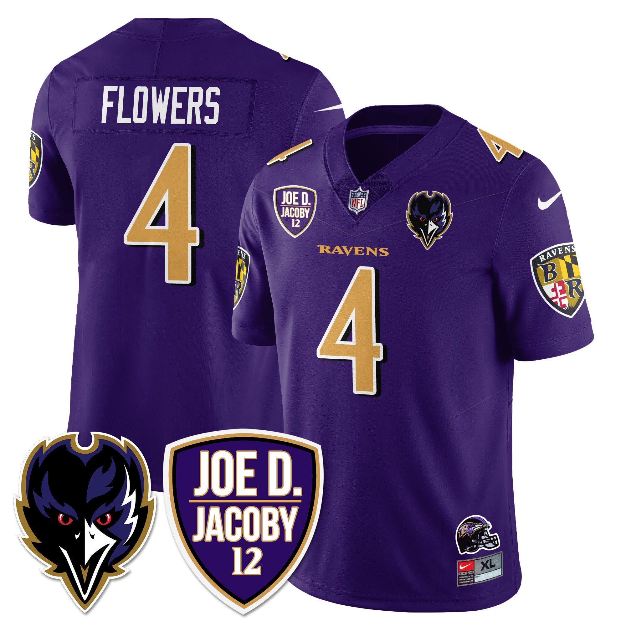 Men's Ravens Purple Rising 2024 Vapor Limited Jersey - All Stitched