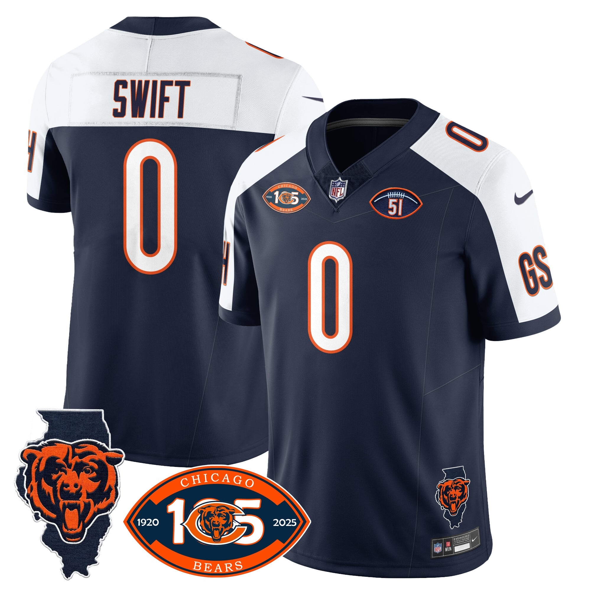 Men's Bears 1920-2025 - The Bears Jersey - All Stitched