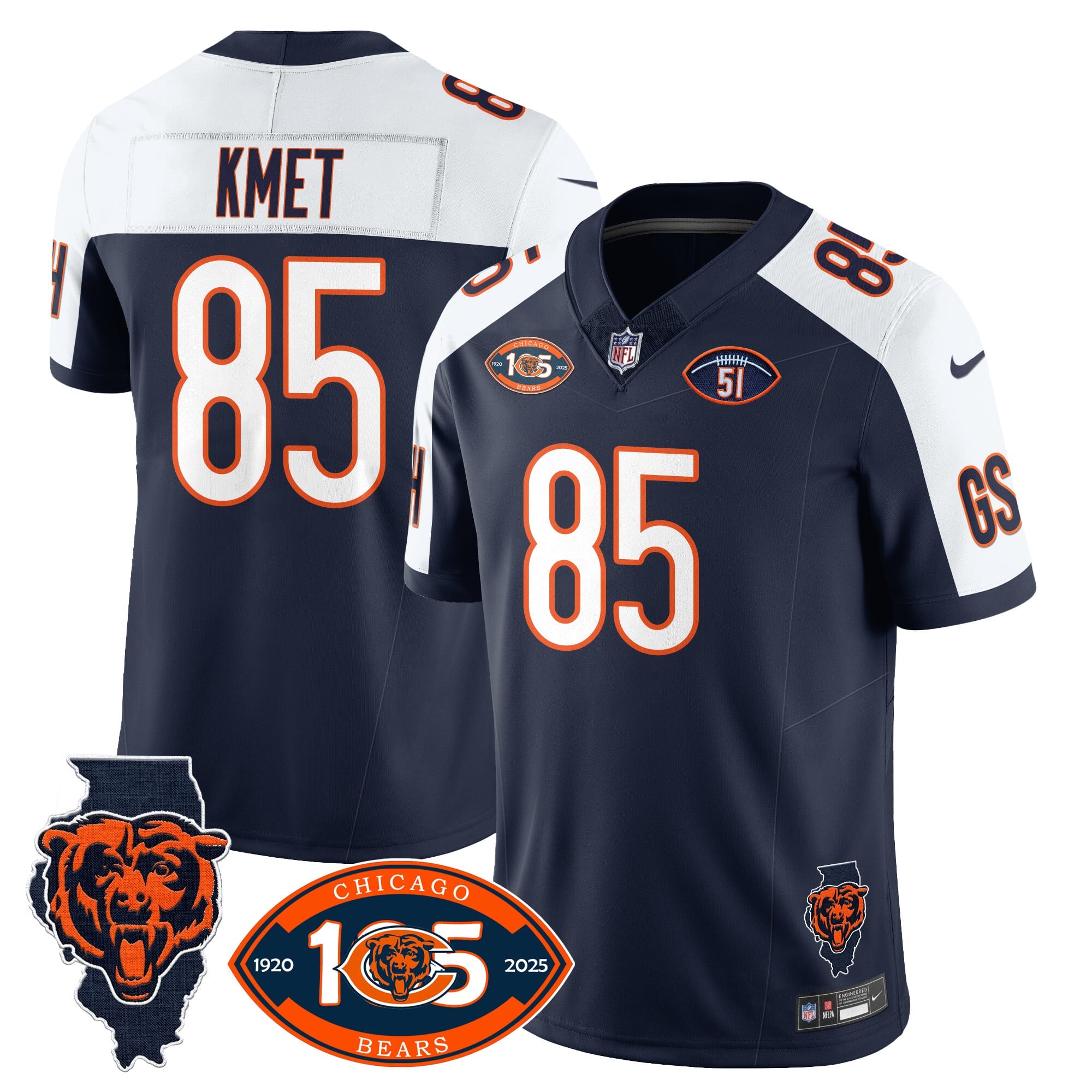 Men's Bears 1920-2025 - The Bears Jersey - All Stitched