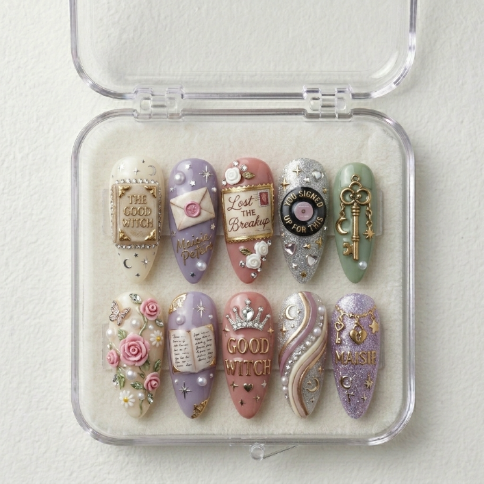 Maisie Peters Handmade Press On Nails | Reusable 3D Nail Set