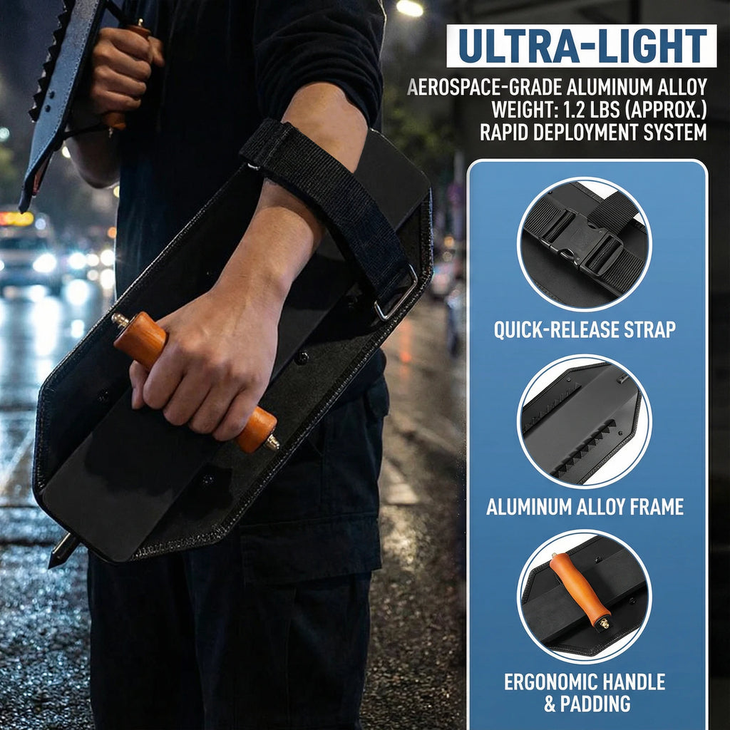 Aluminum Alloy Metal Arm Bracers Self-defence Arm Type Anti-Riot Shield for Outdoor School Mall Home Company