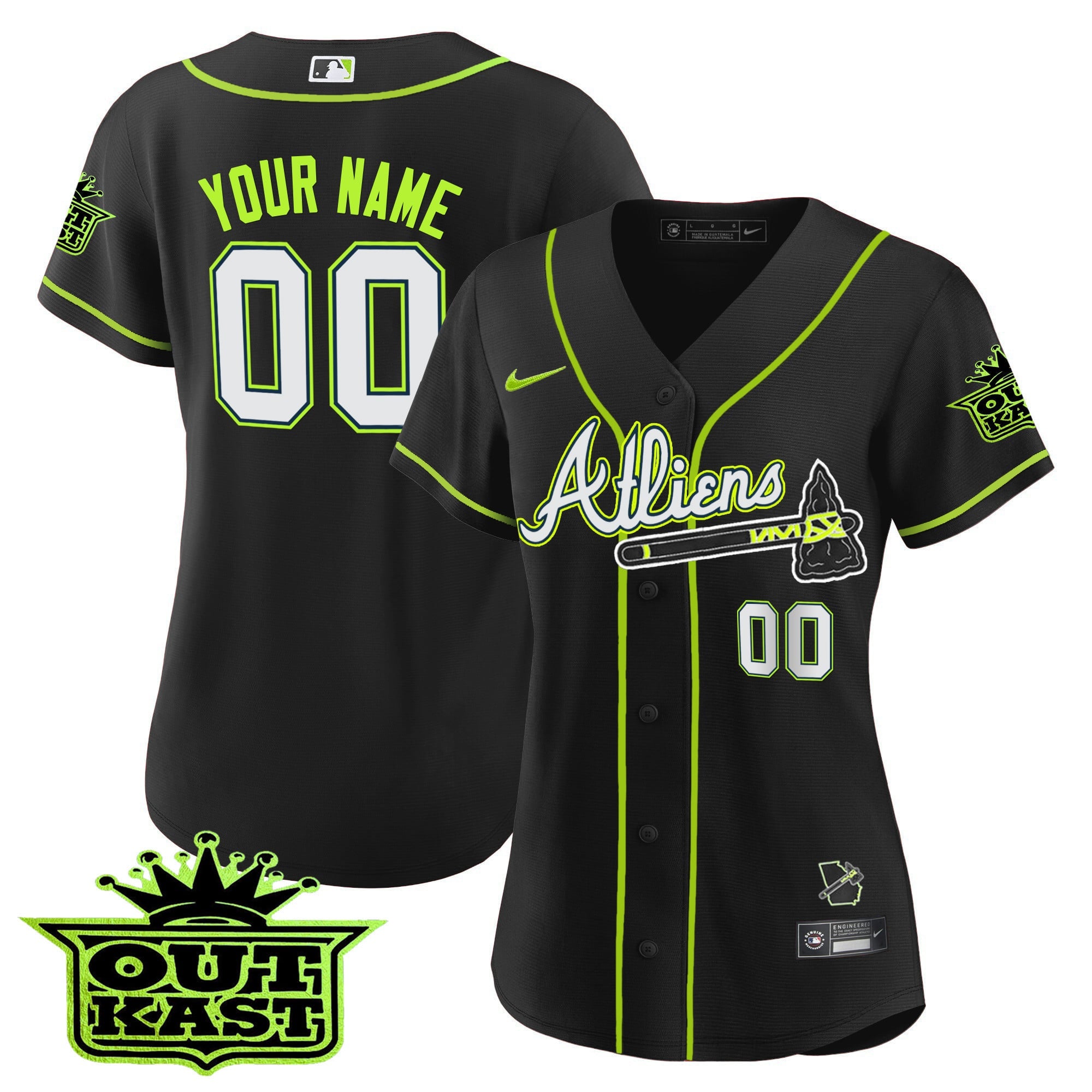 Atlanta Braves Atliens Flex Base Custom Jersey - All Stitched
