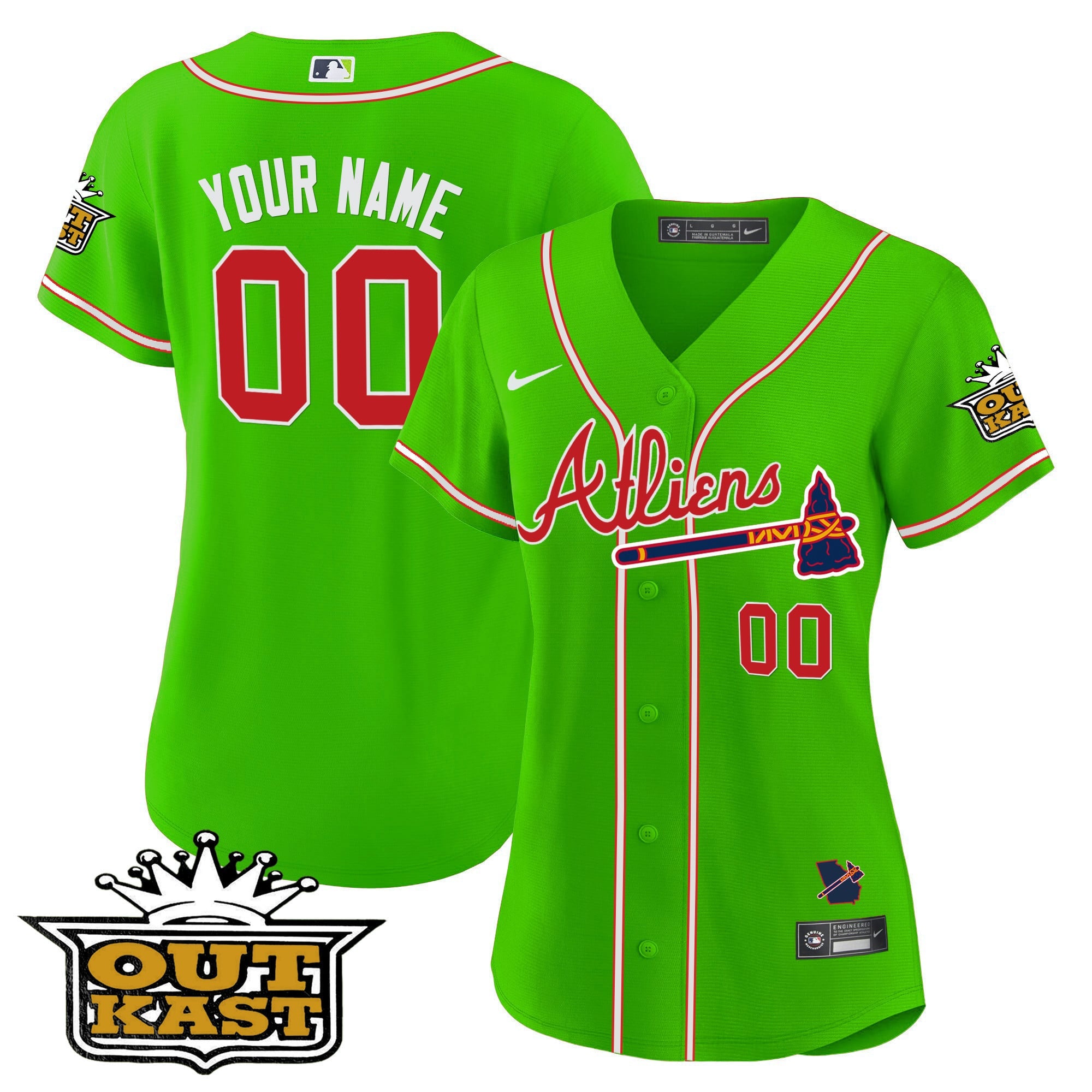 Atlanta Braves Atliens Cool Base Custom Jersey - All Stitched