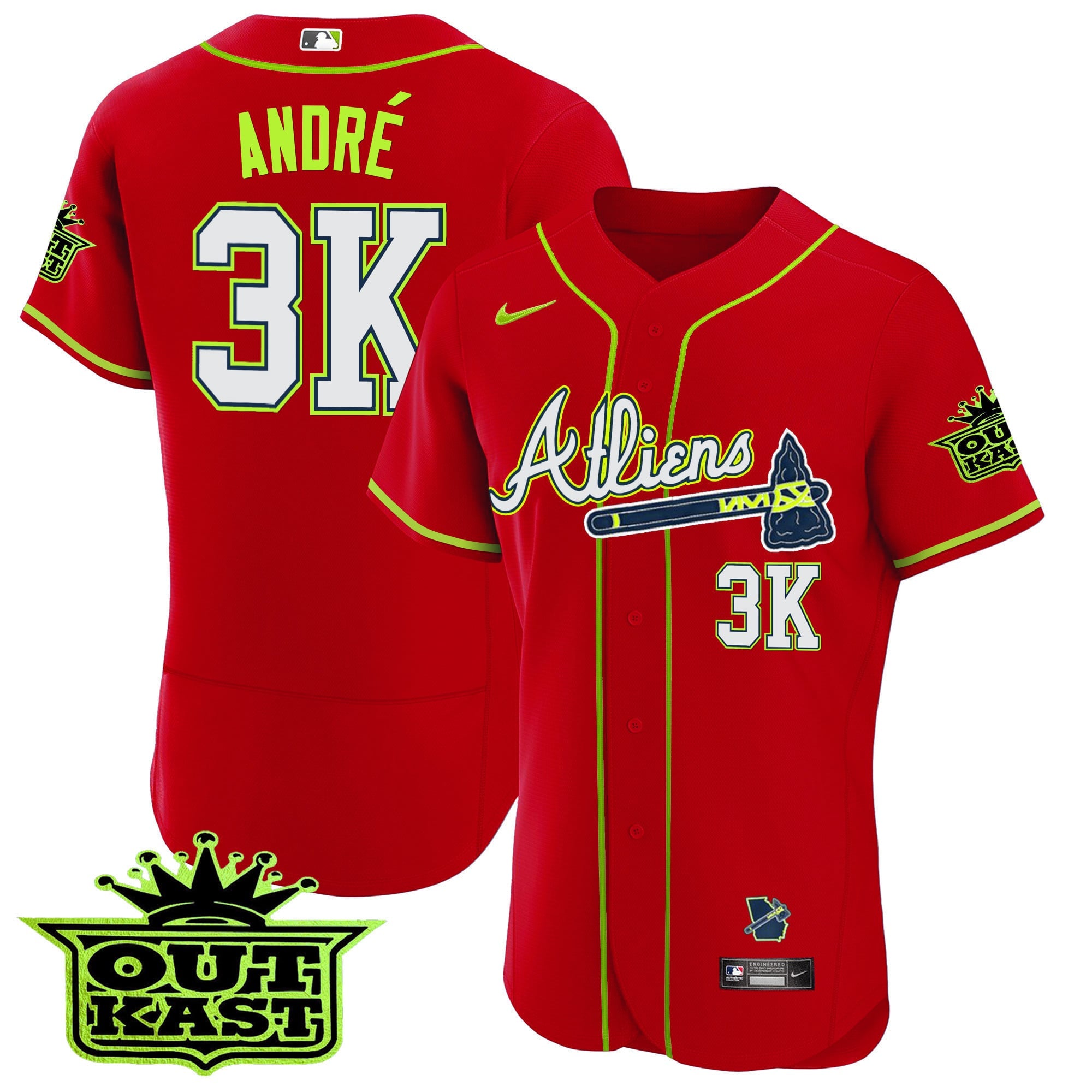 Men's Atlanta Braves Atliens Flex Base Jersey - All Stitched