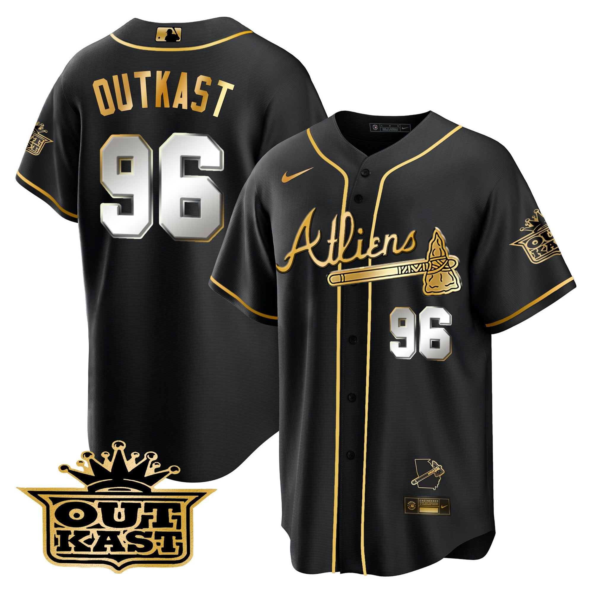 Men's Atlanta Braves Atliens Cool Base Jersey V2 - All Stitched