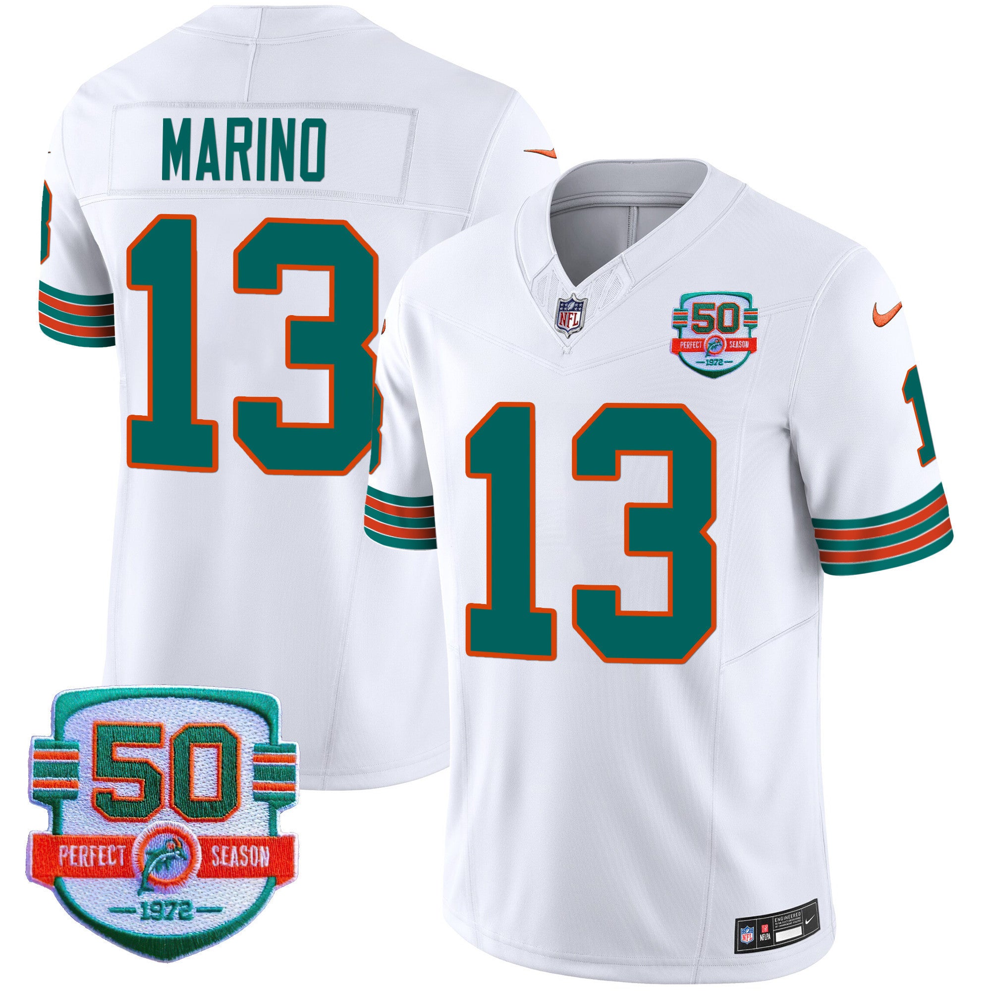 Men's Dolphins Throwback Vapor Jersey - All Stitched