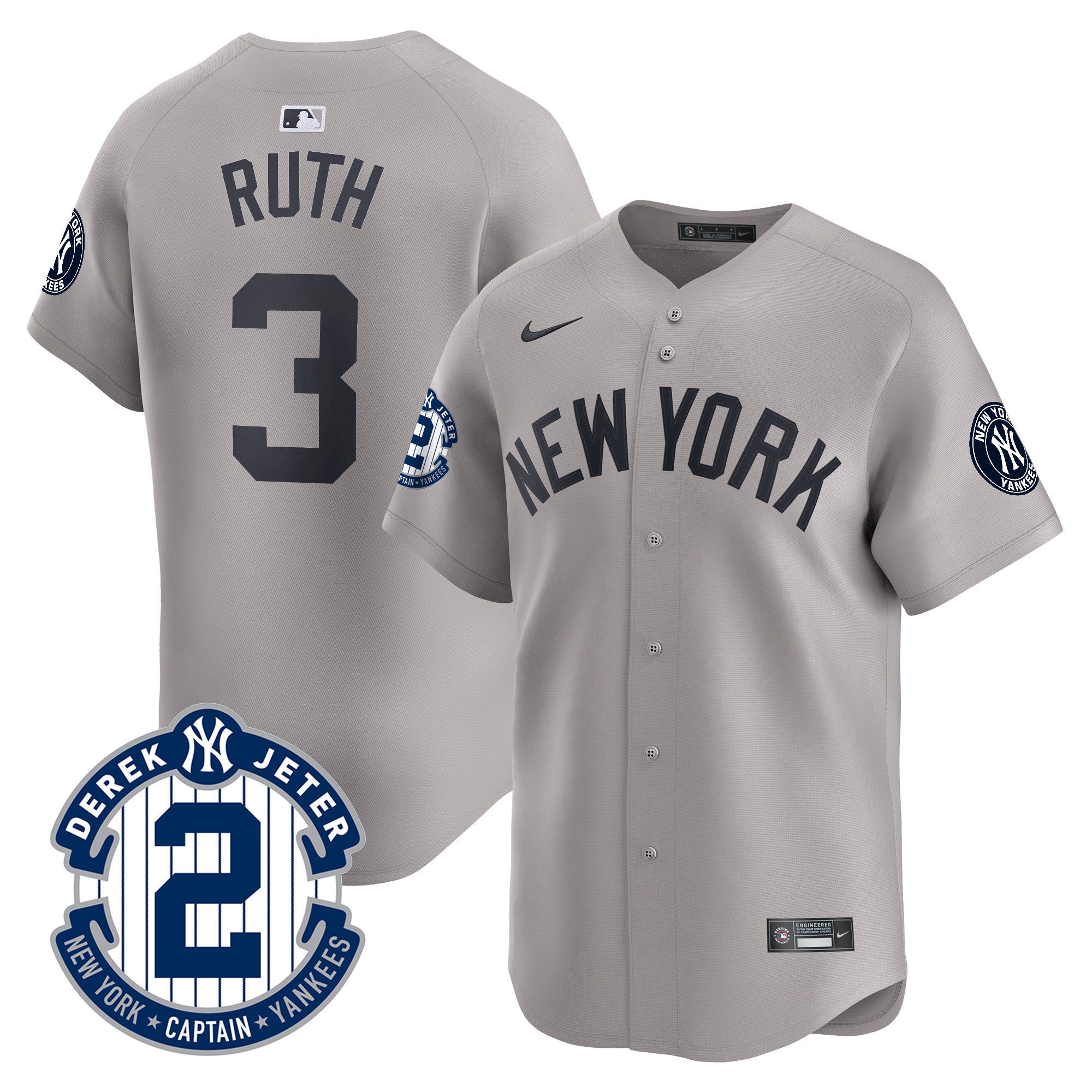 Men's New York Yankees Derek Jeter Patch Vapor Premier Limited Jersey - All Stitched