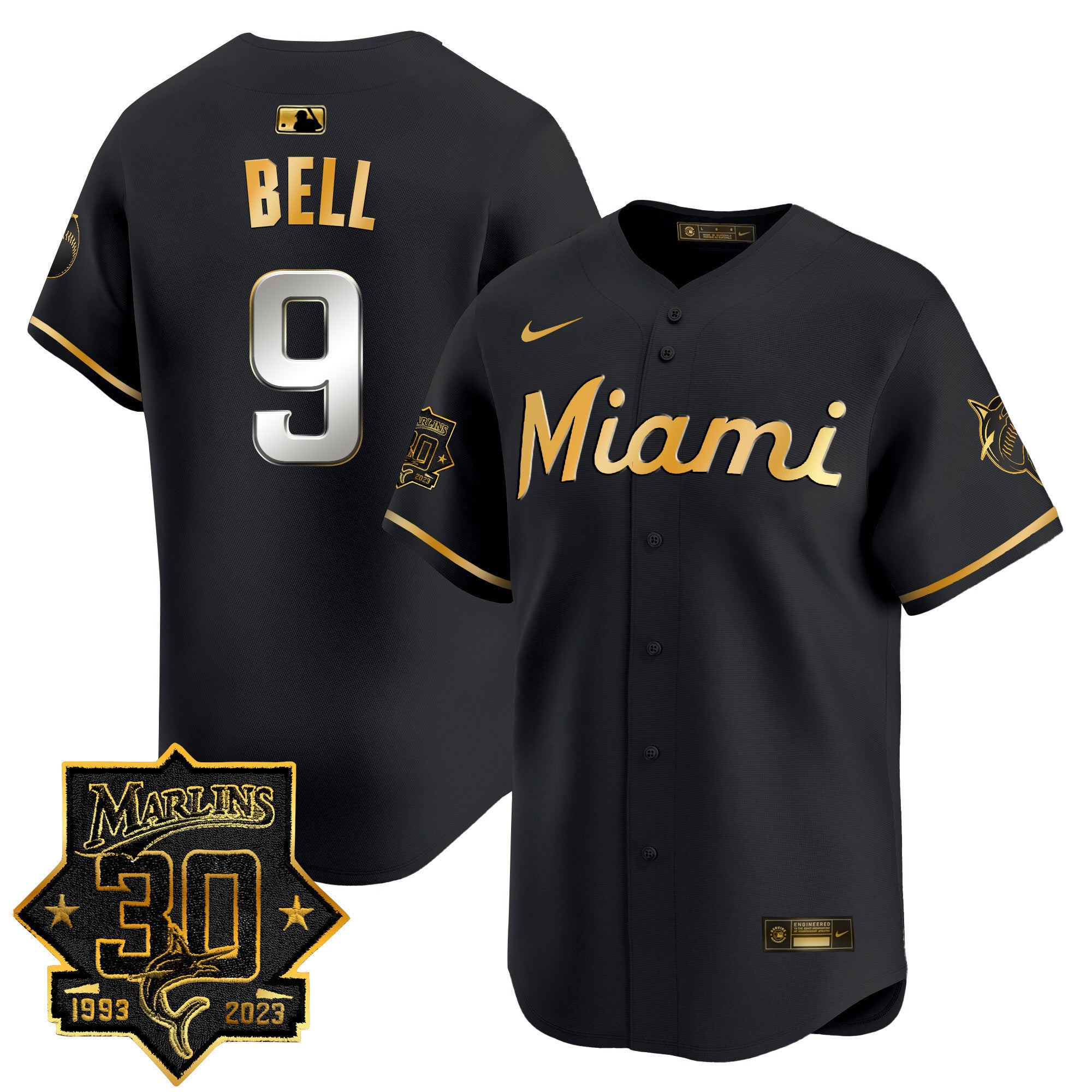 Men's Miami Marlins 30 Seasons Anniversary Patch Vapor Premier Limited Jersey ?All Stitched