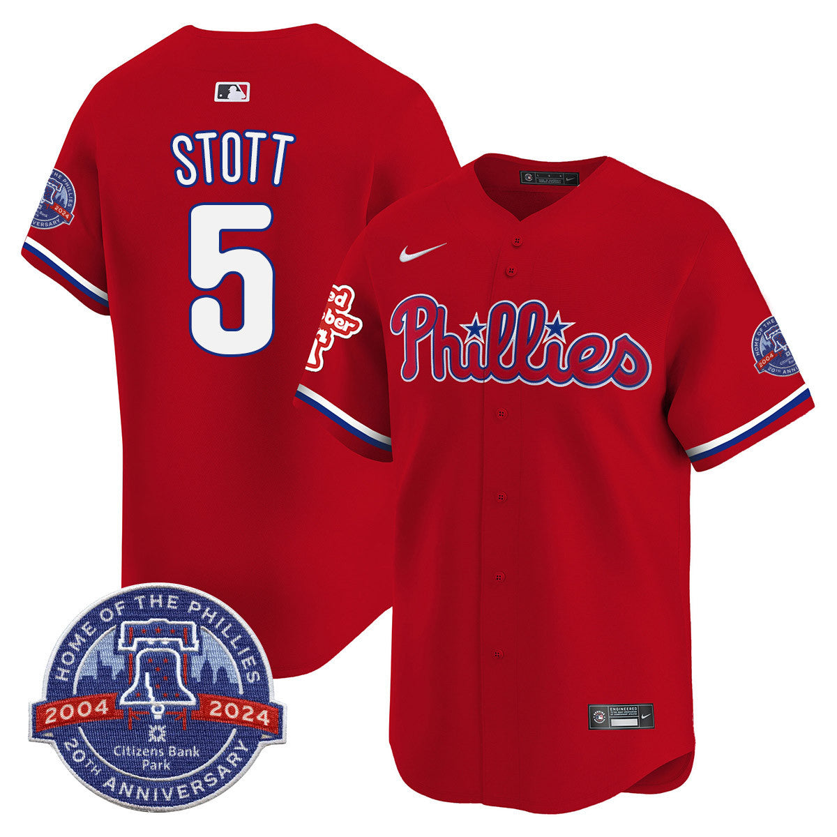 Men's Phillies Citizen Bank Park's 20Th Anniversary Jersey - All Stitched