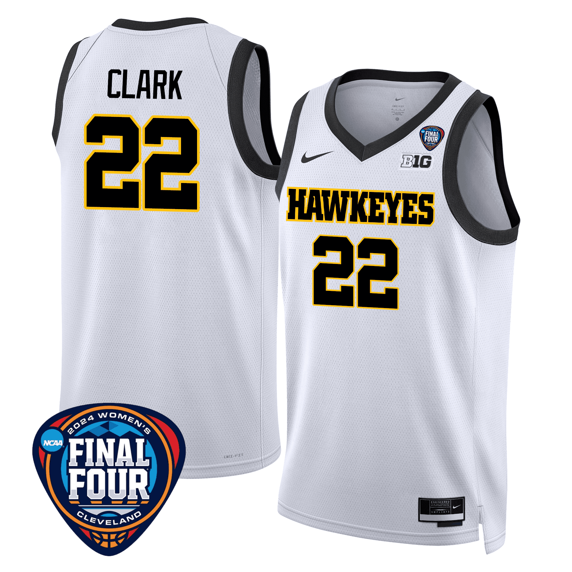 Iowa Hawkeyes Women's Basketball Association Edition Swingman Jersey - Final Four Patch- Unisex