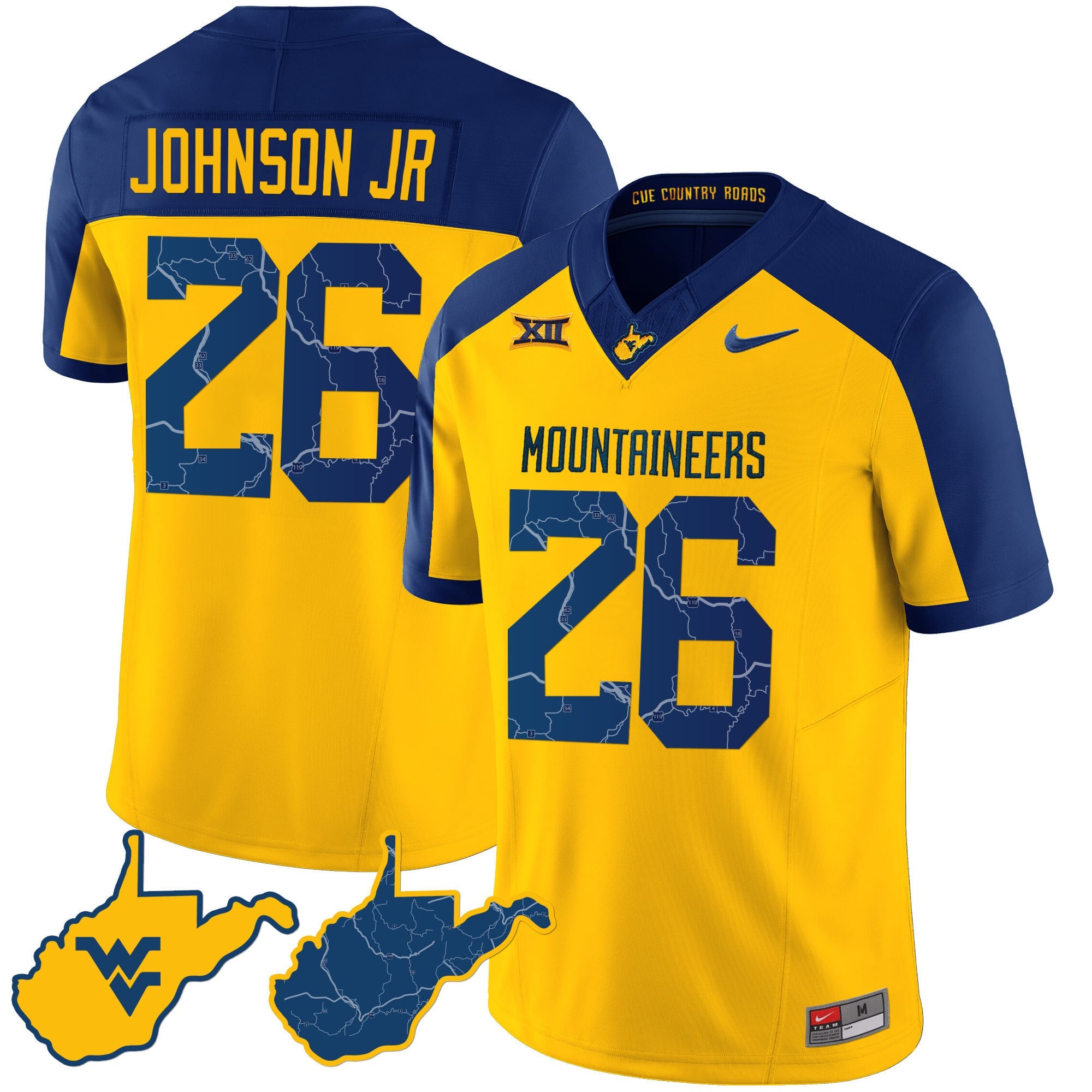 Men's West Virginia Mountaineers 2023 Country Roads Jersey - All Stitched