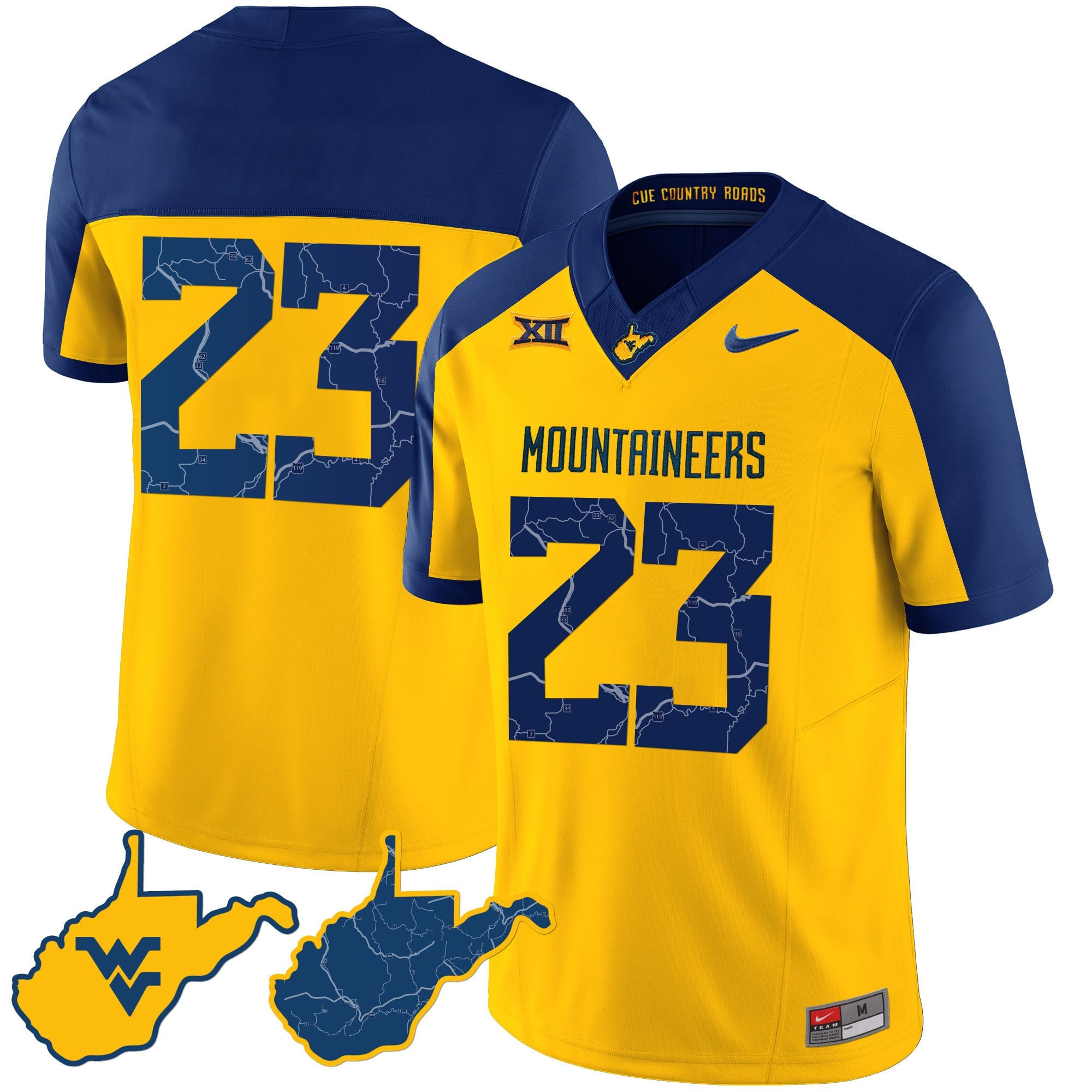 Men's West Virginia Mountaineers 2023 Country Roads Jersey - All Stitched