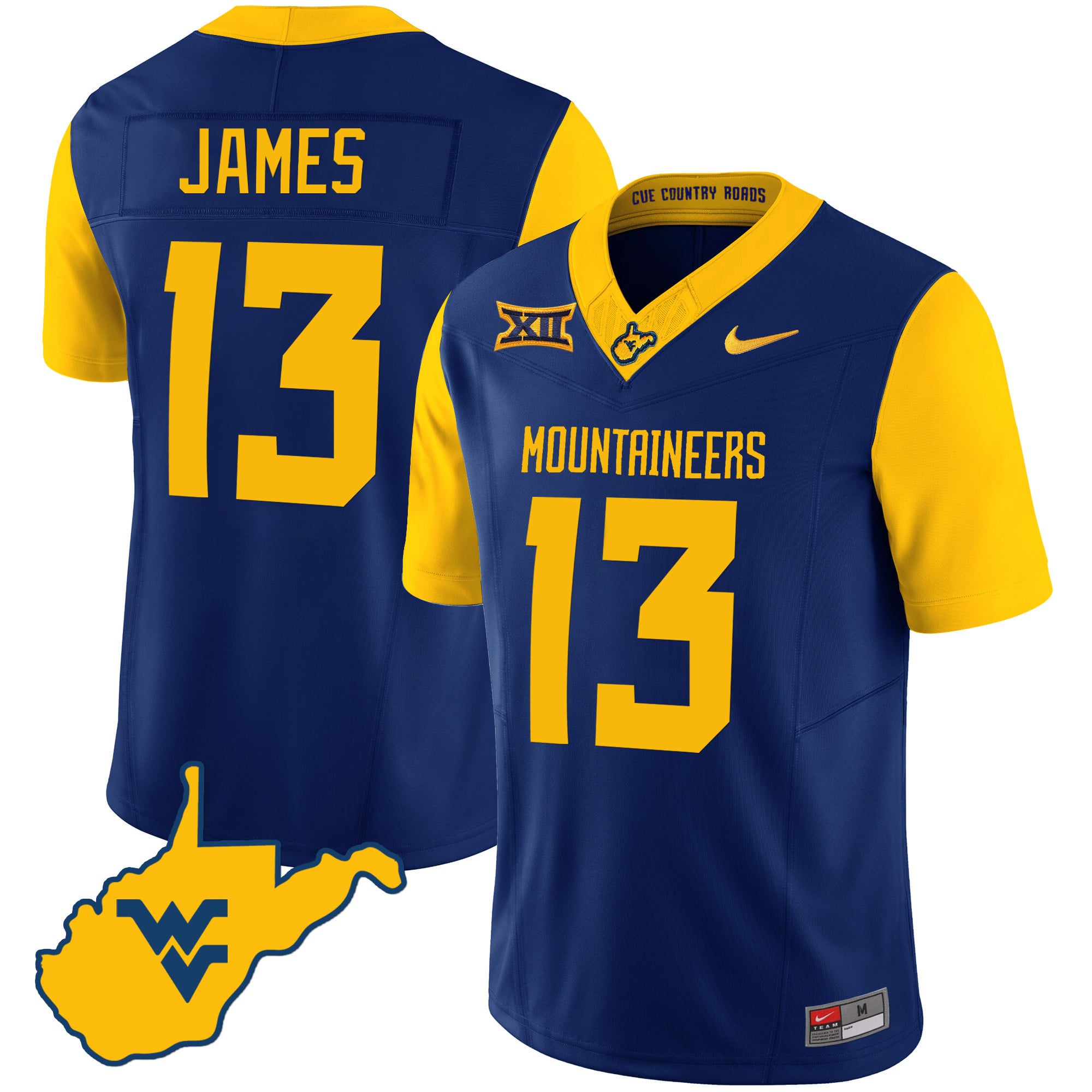 Men's West Virginia Mountaineers 2023 Country Roads Jersey - All Stitched