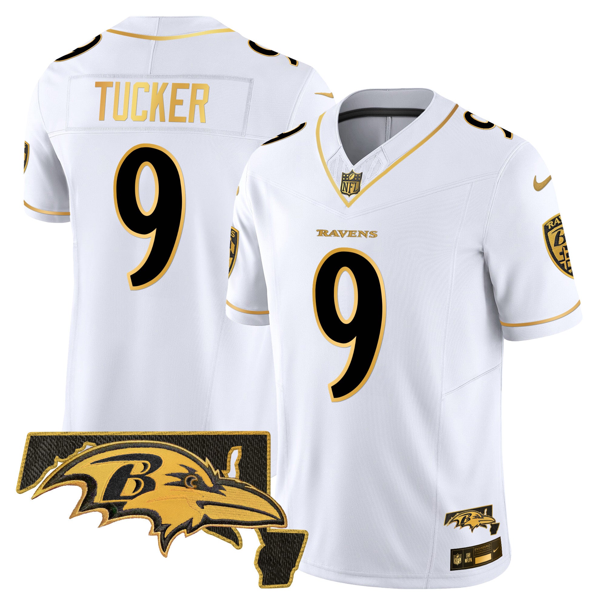 Men's Ravens 2024 Gold Vapor Limited Jersey - All Stitched