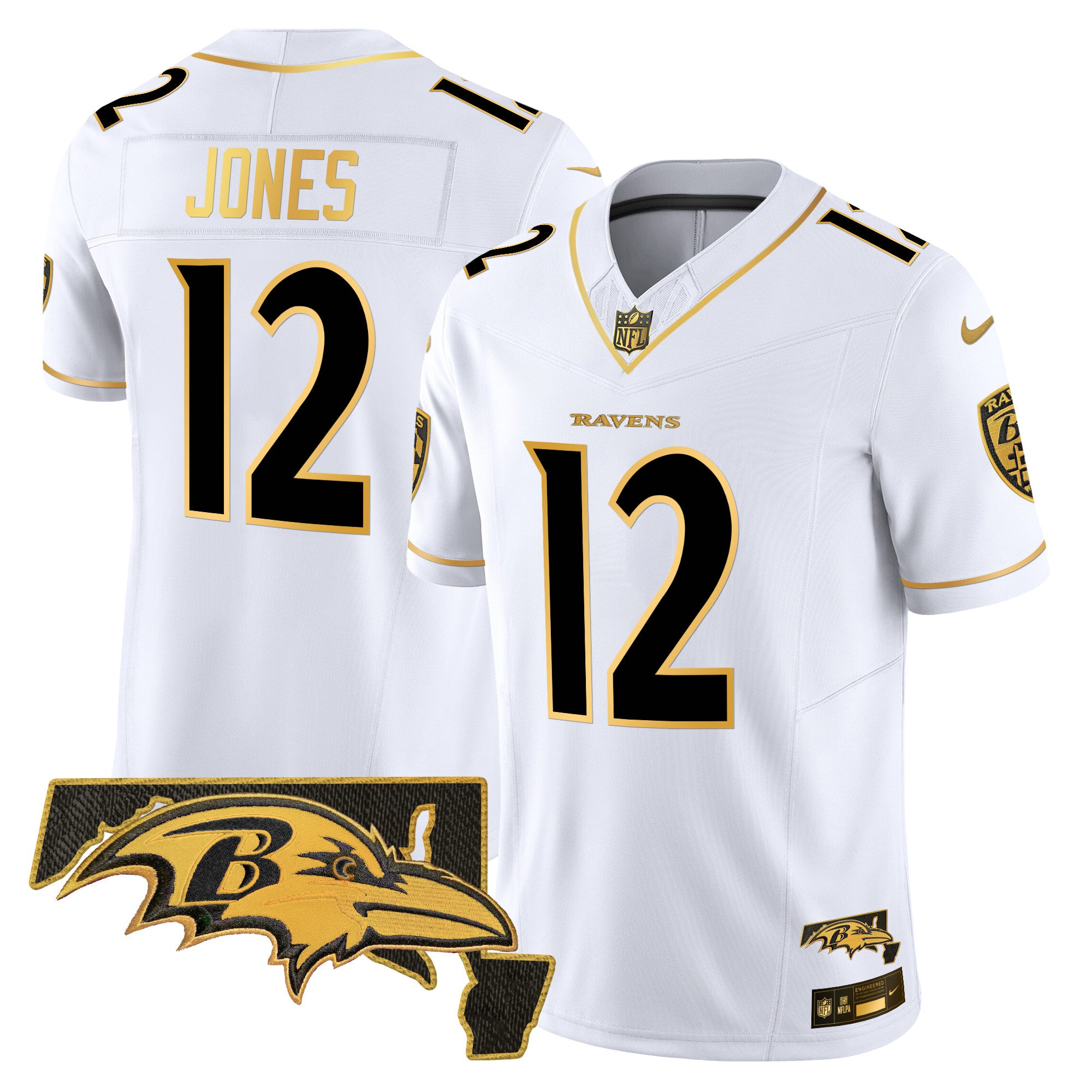 Men's Ravens 2024 Gold Vapor Limited Jersey - All Stitched
