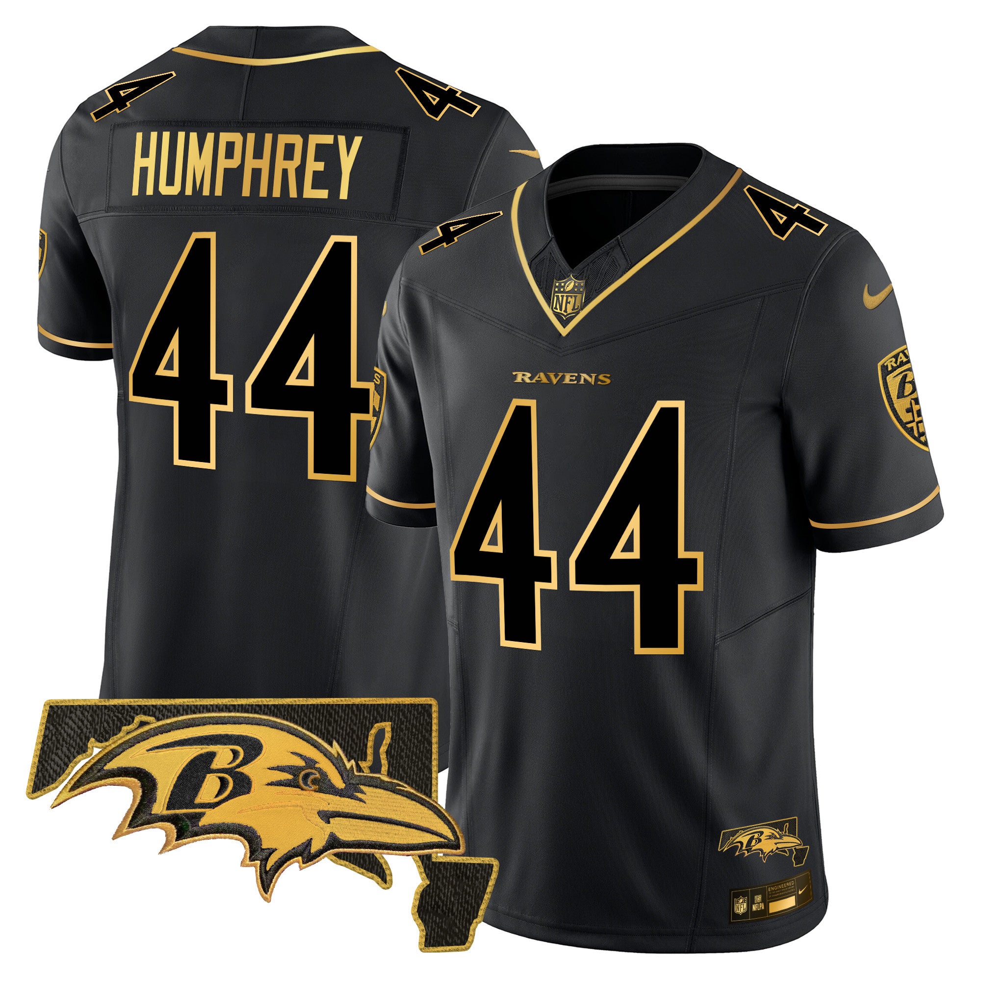 Men's Ravens 2024 Gold Vapor Limited Jersey - All Stitched