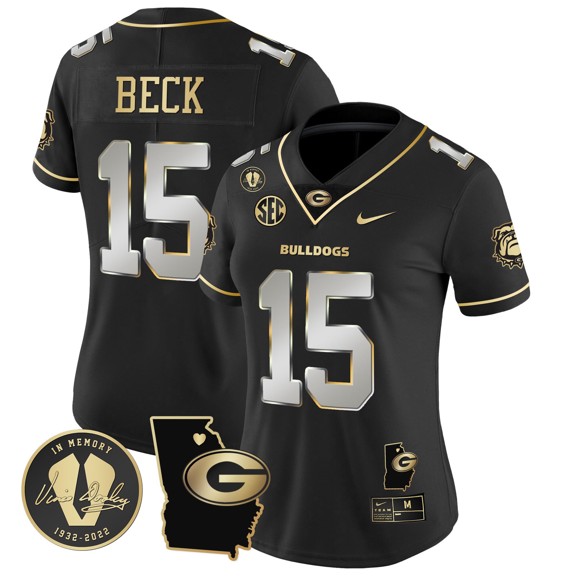 Women's Georgia Bulldogs 2024 Vapor Jersey V4 - Georgia Map - All Stitched