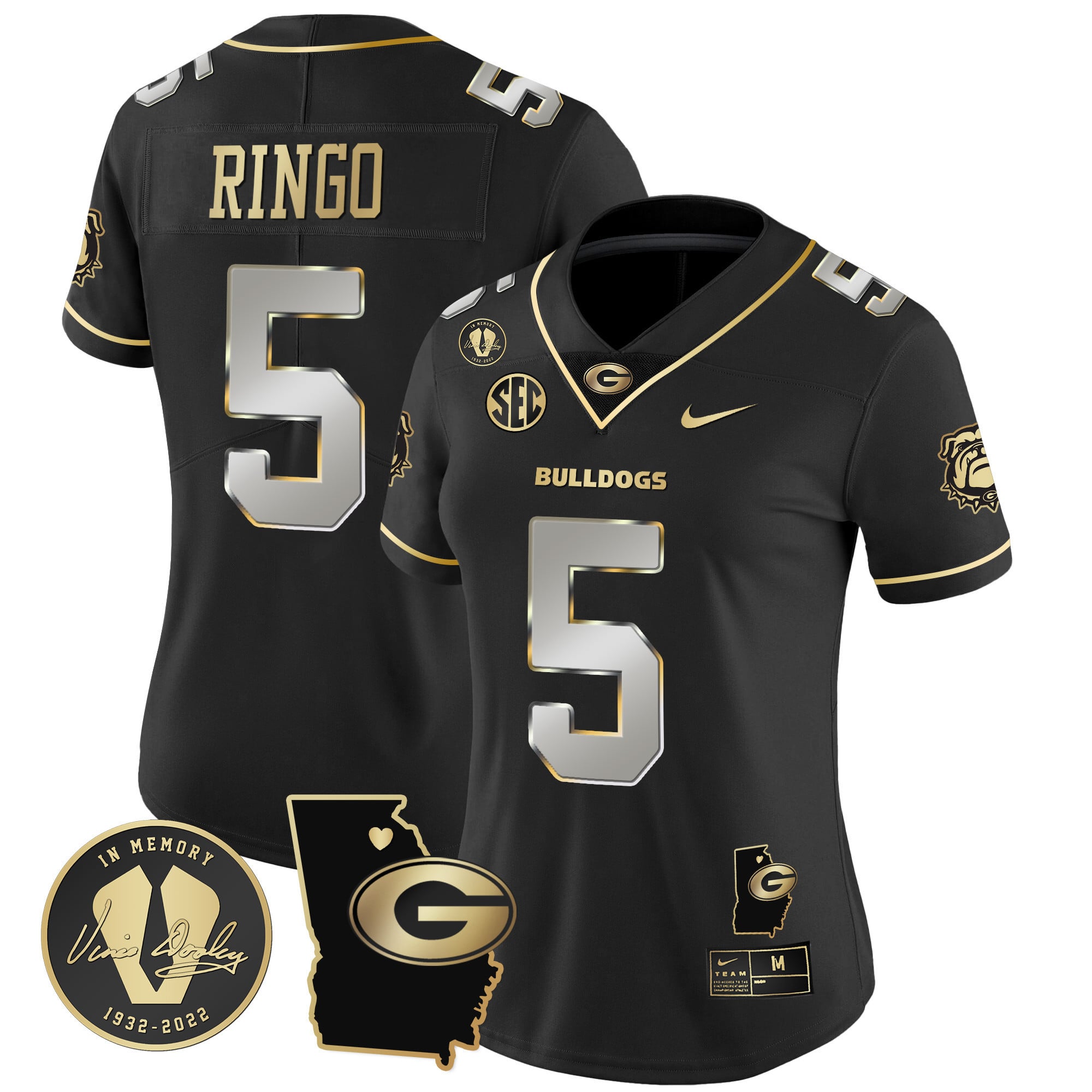 Women's Georgia Bulldogs 2024 Vapor Jersey V4 - Georgia Map - All Stitched