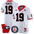 Men's Georgia Bulldogs 2024 Vince Dooley Patch & Georgia State Map Jersey - All Stitched