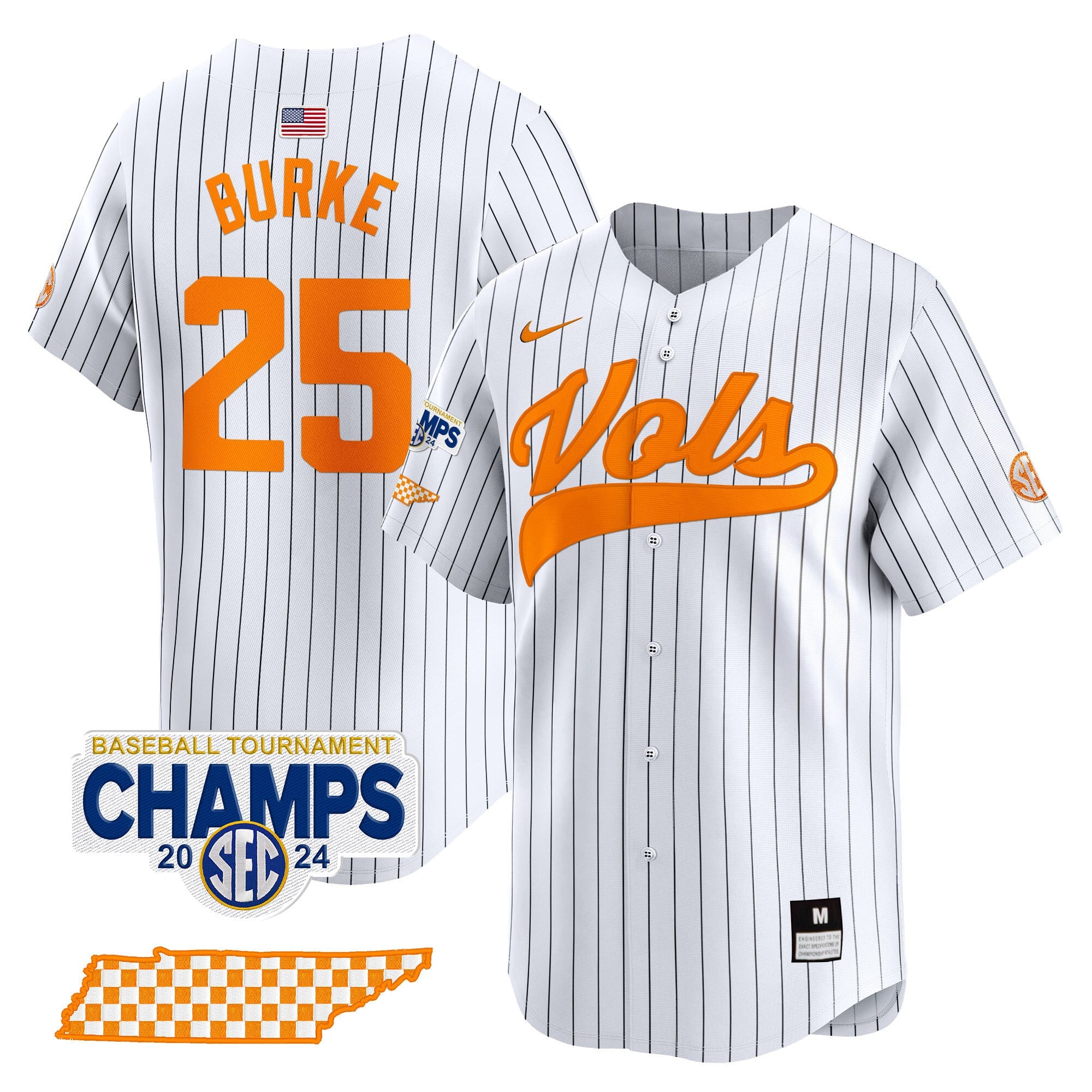 Men's Tennessee Volunteers 2024 Tournament Champions Vapor Premier Limited Jersey - All Stitched