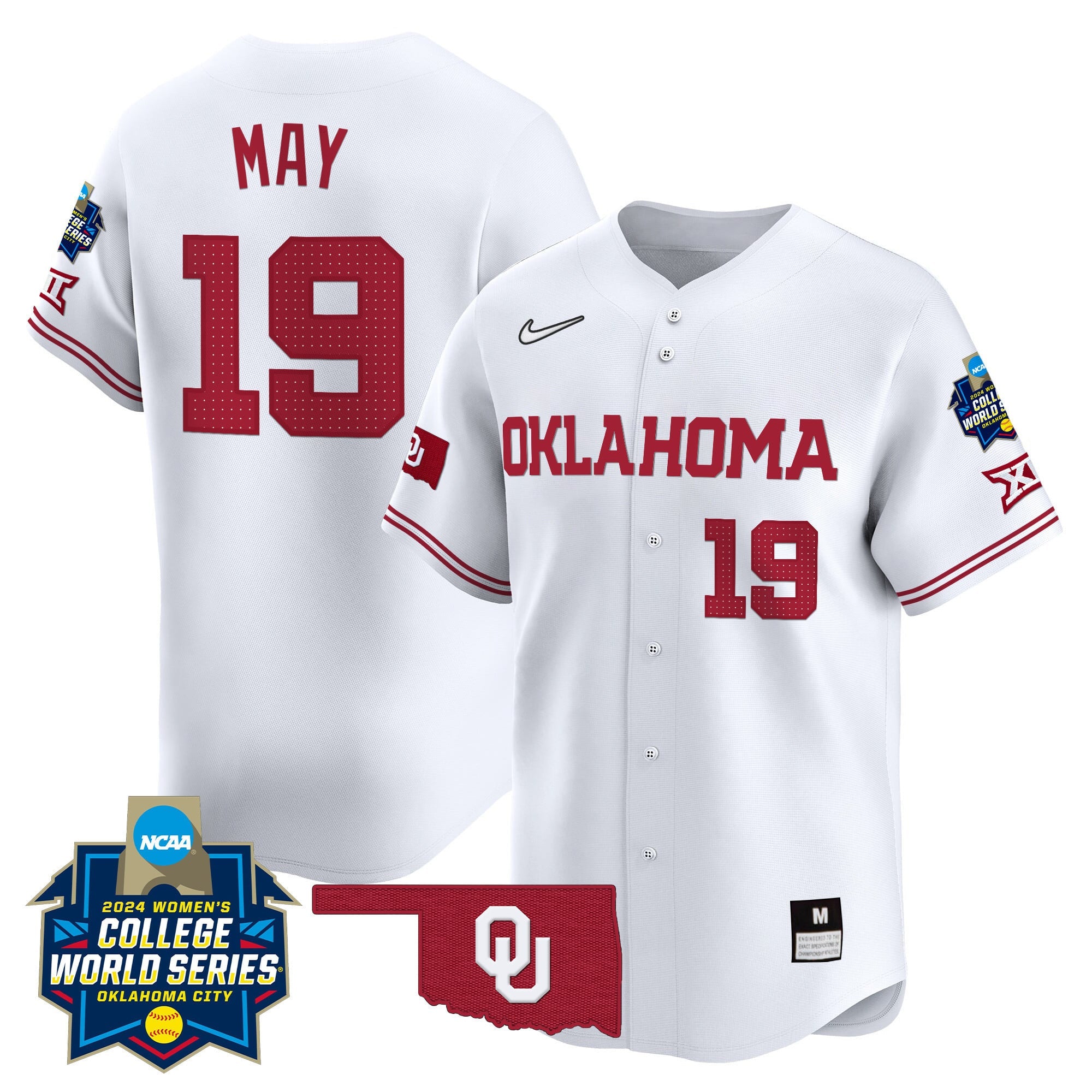 Men's size - Oklahoma Sooners Women's College World Series Champions Vapor Premier Limited Jersey - All Stitched