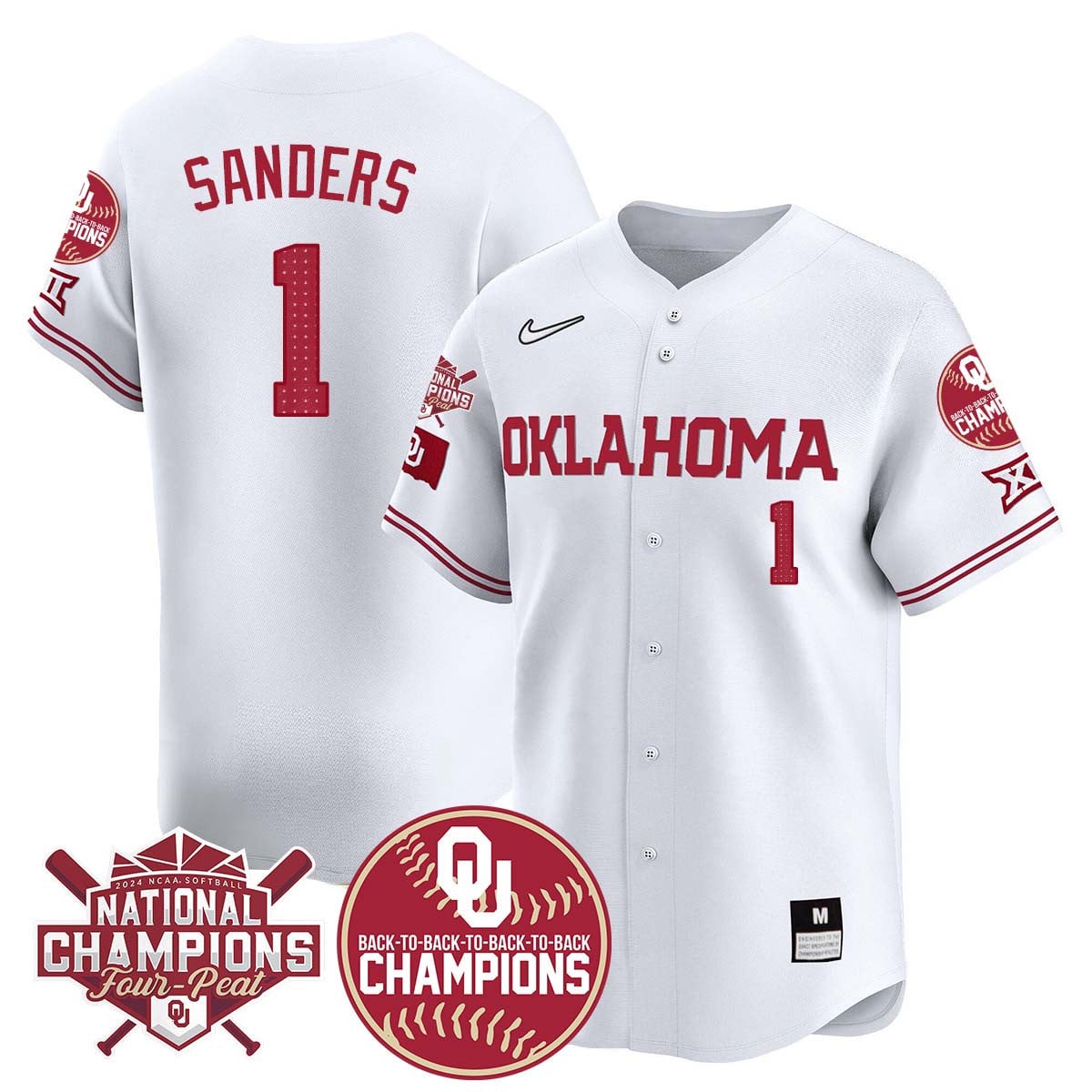 Men's size - Oklahoma Women's Back To National Champions Jersey 406VTTLJS002 - All Stitched