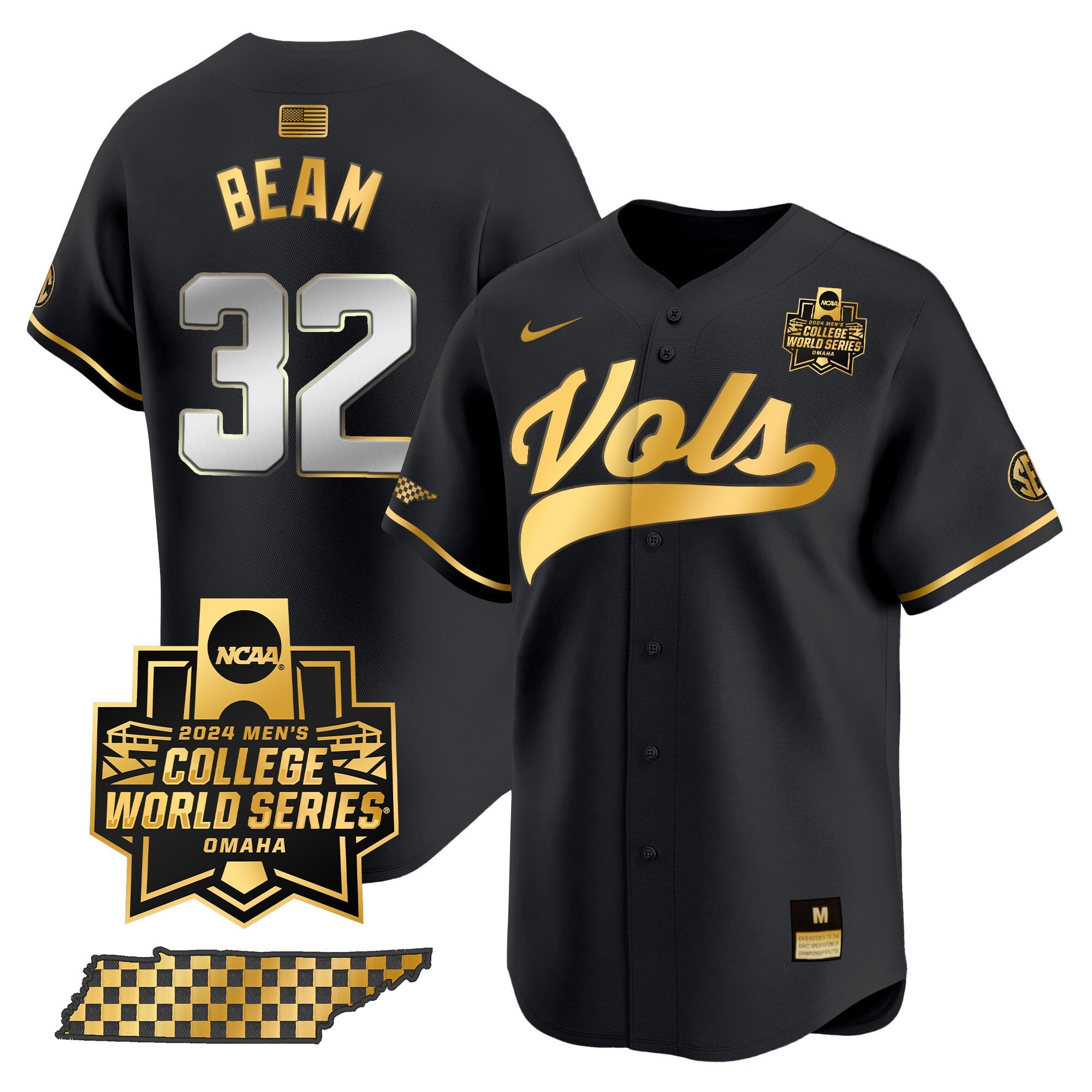 Men's Tennessee Volunteers 2024 College World Series Vapor Premier Limited Jersey V2 - All Stitched