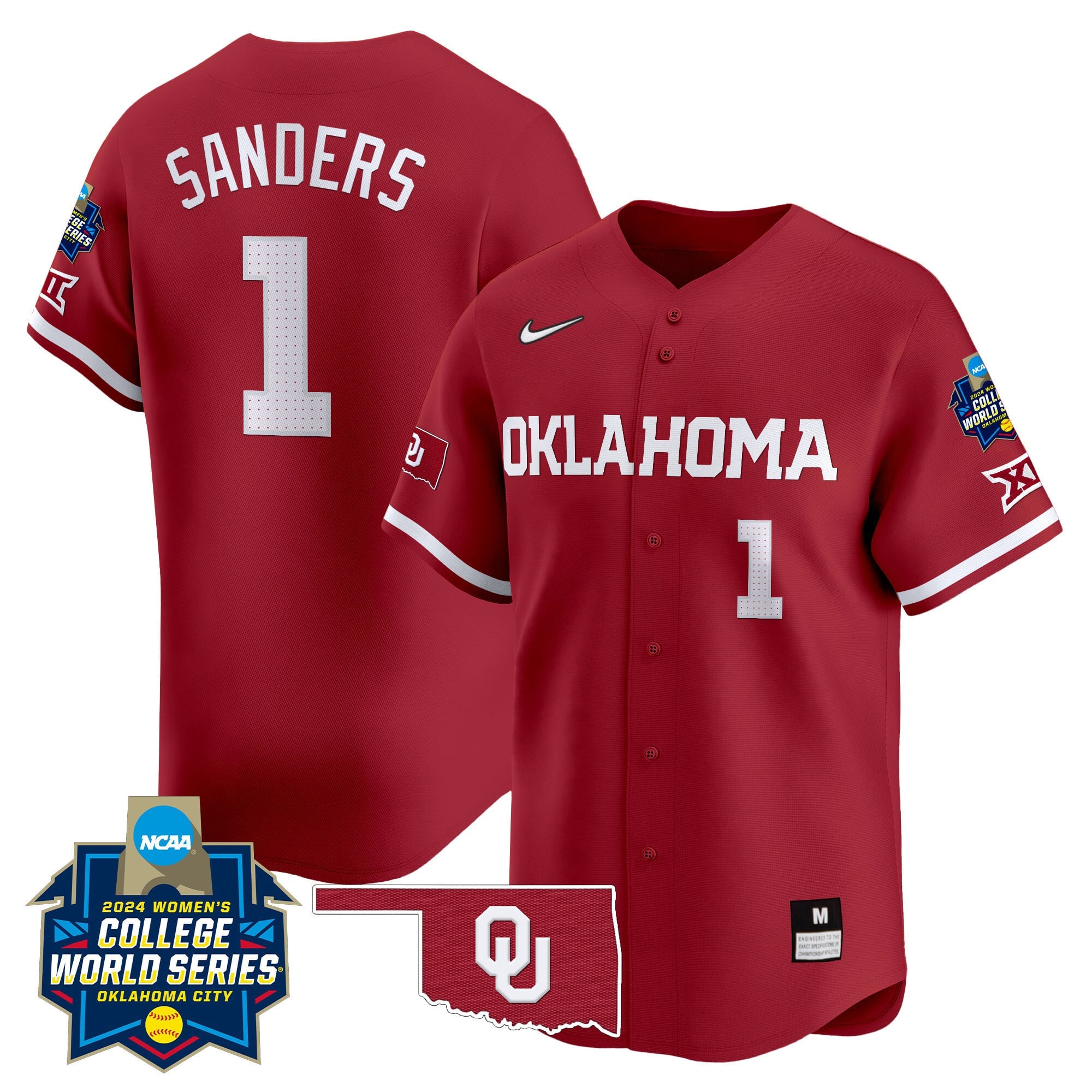 Men's size - Oklahoma Women's College World Series Champions Vapor Premier Limited Jersey - All Stitched