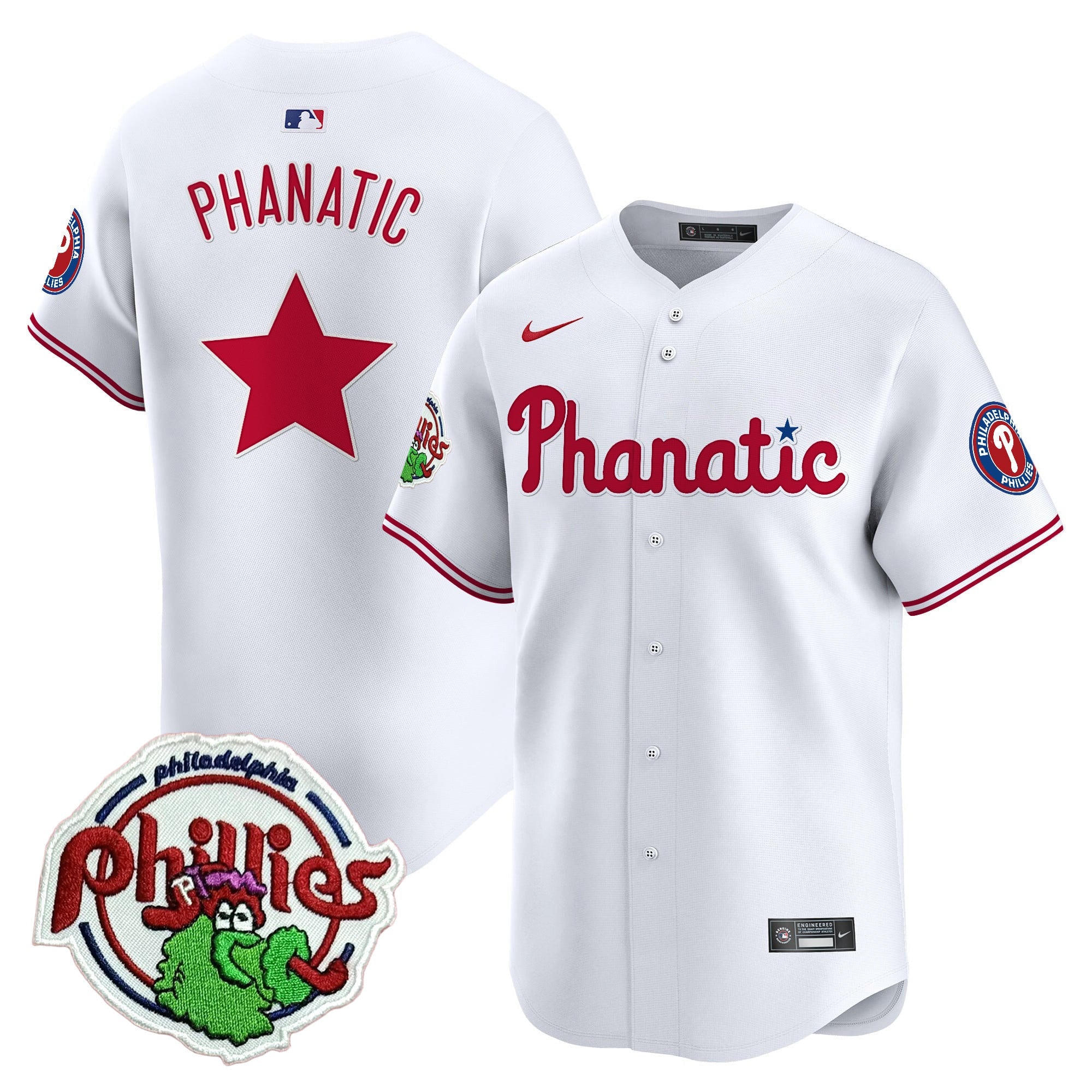 Men's Phillies Phanatic Patch Vapor Premier Limited Jersey - All Stitched