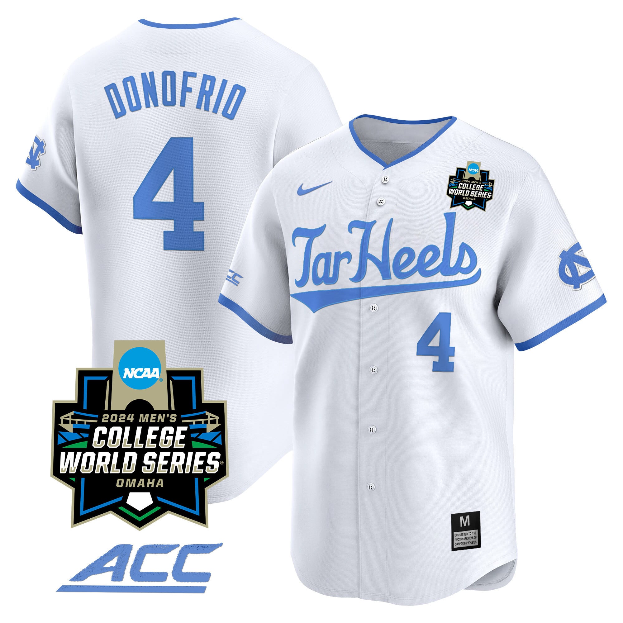 Men's North Carolina Tar Heels 2024 College World Series Vapor Premier Limited Jersey - All Stitched