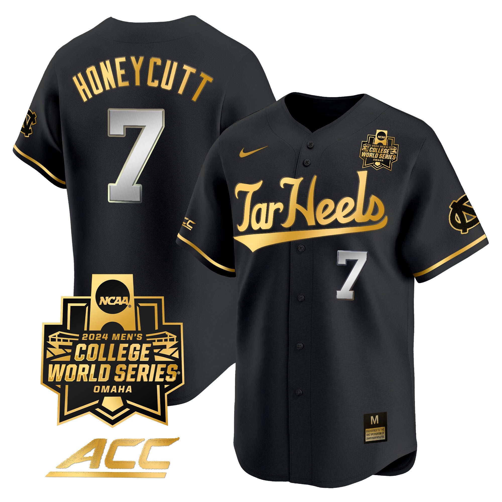 Men's North Carolina Tar Heels 2024 College World Series Vapor Premier Limited Jersey - All Stitched