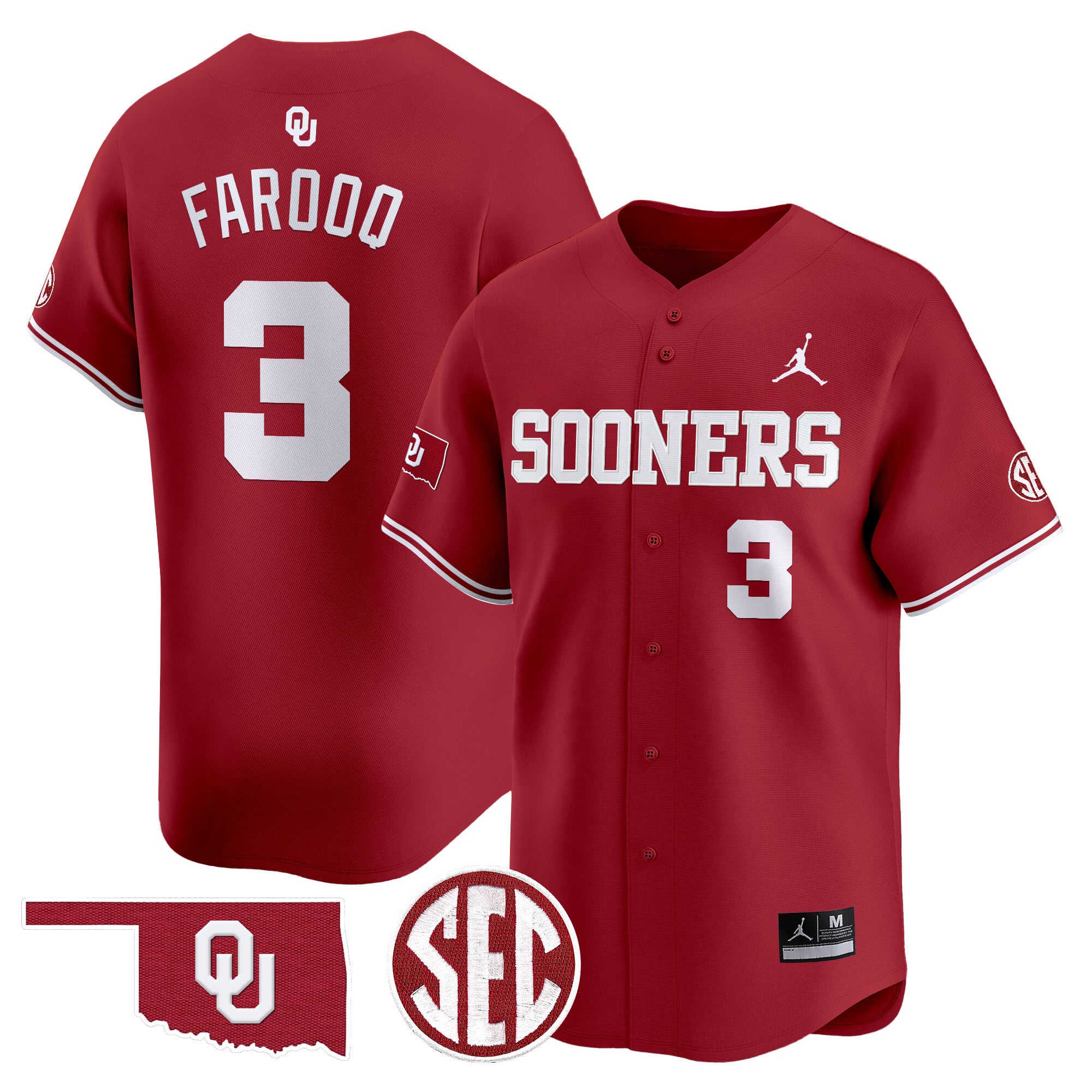 Men's Oklahoma Sooners 2024 Vapor Premier Limited Jersey V2 - SEC Patch - All Stitched