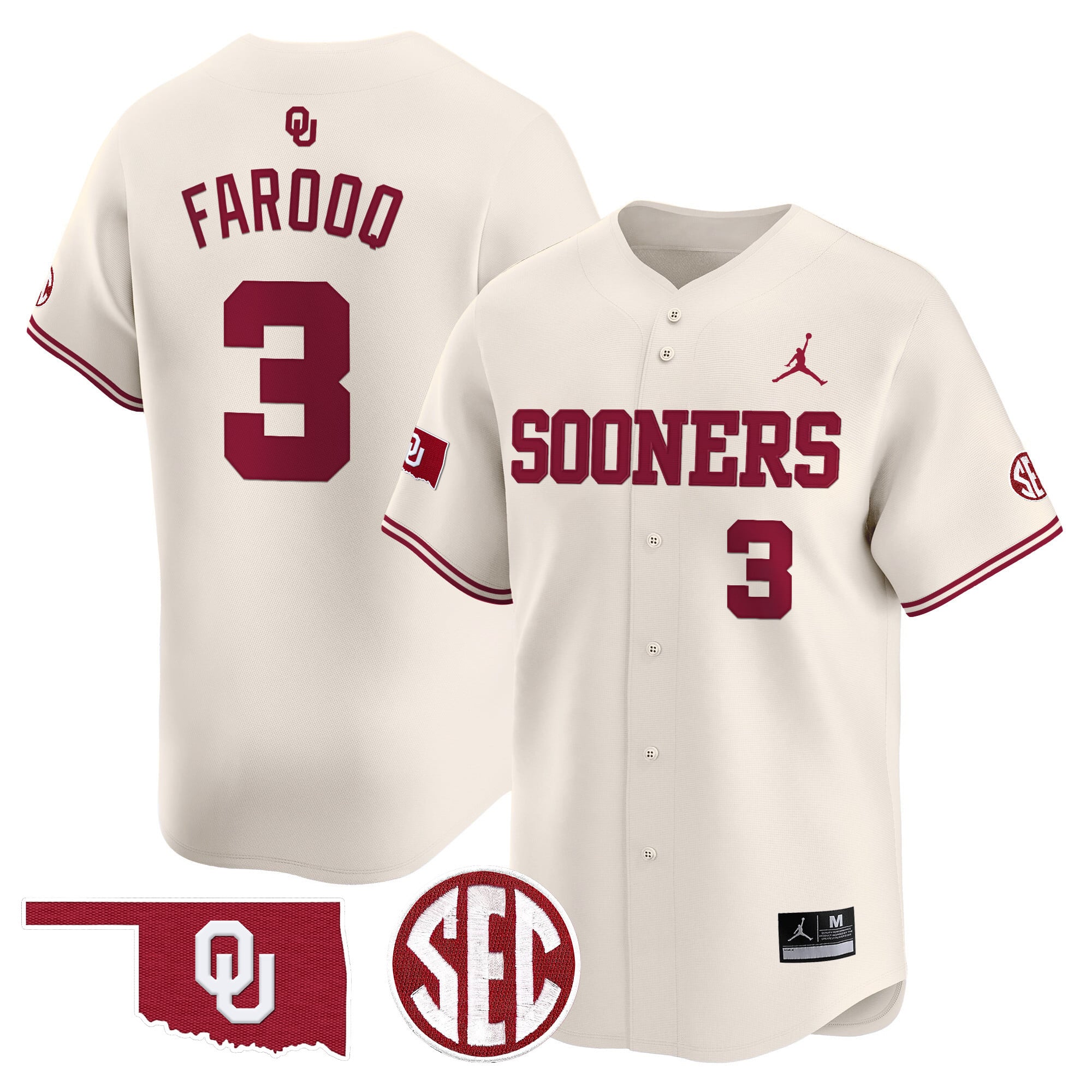 Men's Oklahoma Sooners 2024 Vapor Premier Limited Jersey V2 - SEC Patch - All Stitched