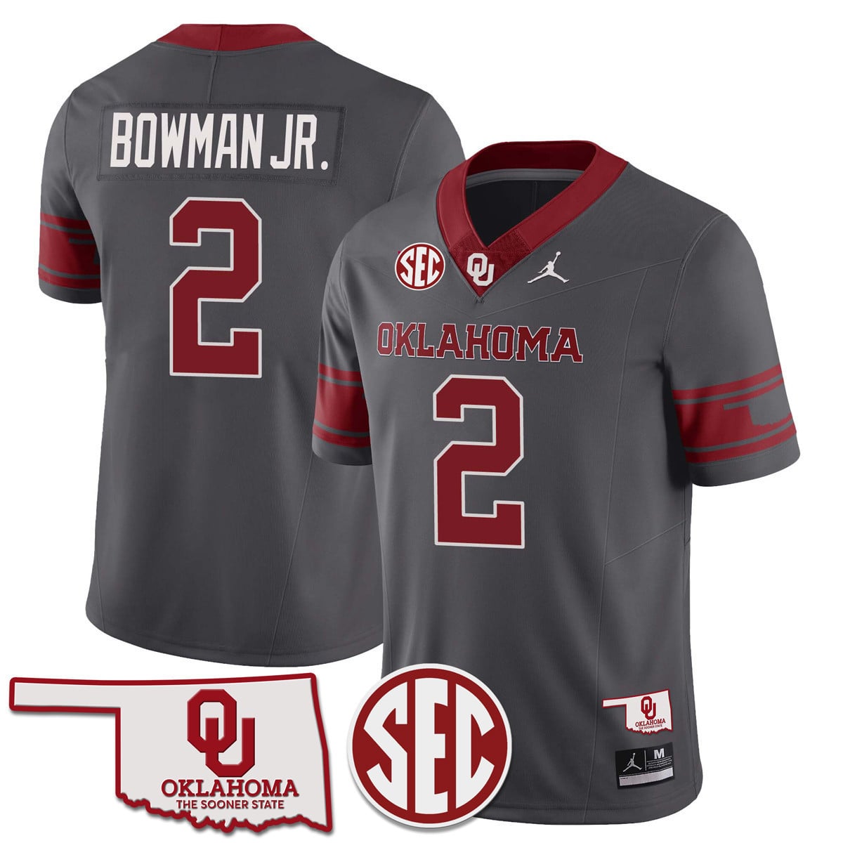 Men's Oklahoma Sooners 2024 SEC Patch Vapor Premier Limited Jersey - All Stitched