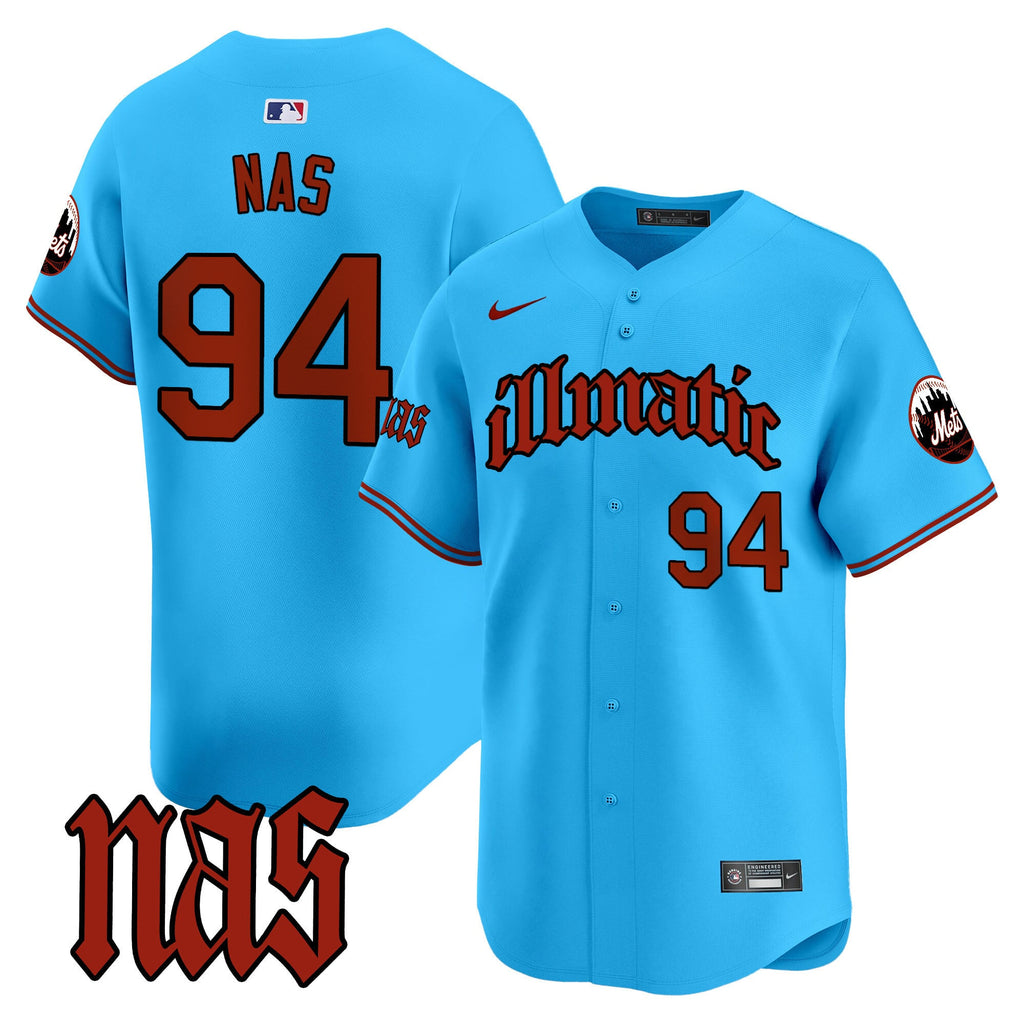 Men's Mets Nas Illmatic Vapor Premier Limited Jersey - All Stitched